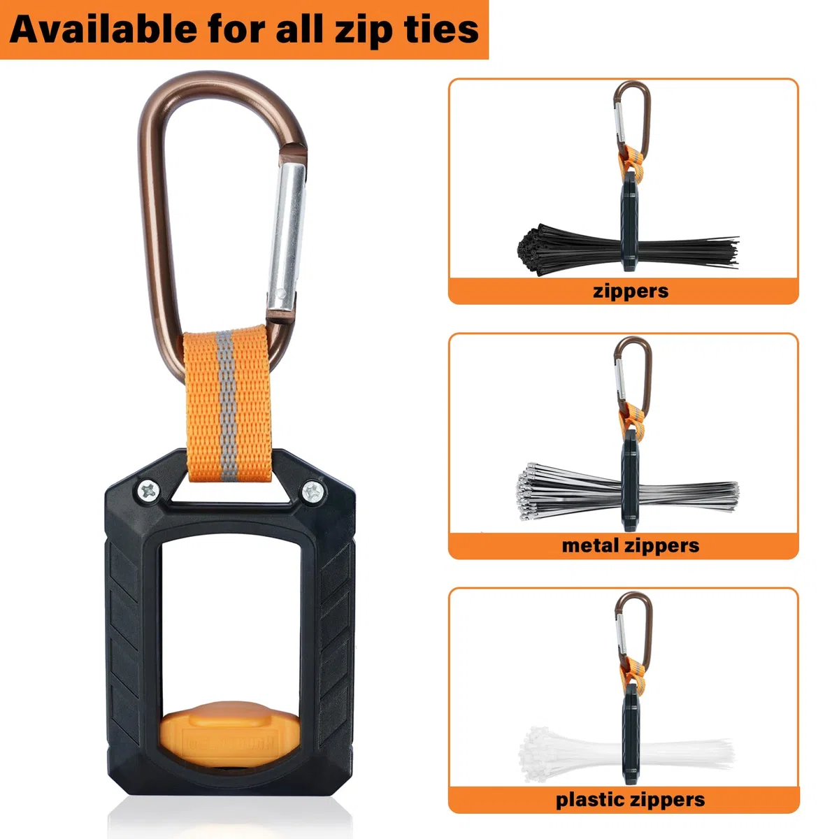 2 Soportes para Corbatas y Bridas - Organizador de Cremalleras Multiusos para Interiores y Exteriores (Negro)