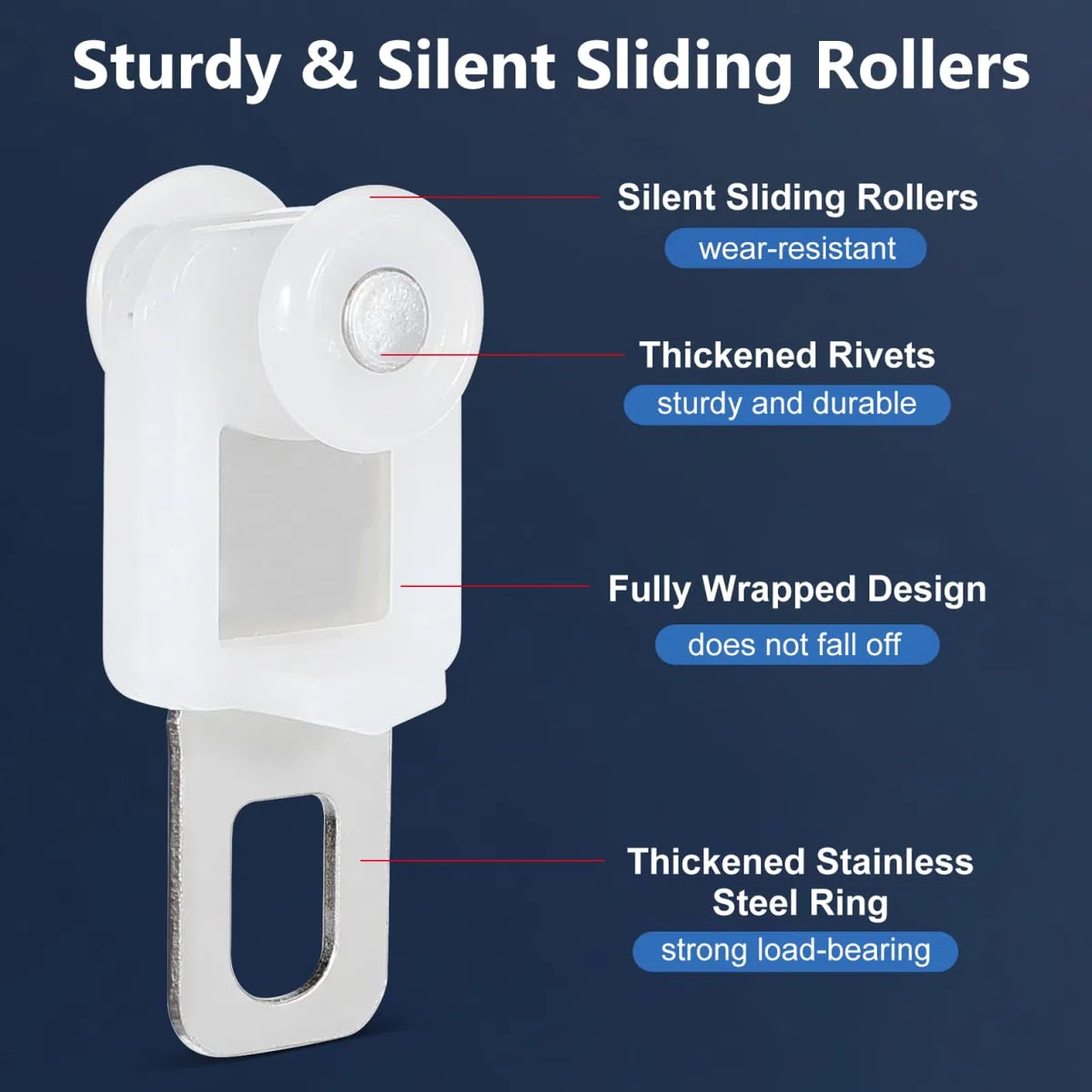 ABOOFAN 50 Piezas Poleas para Riel Cortina con Rodillos De Acero Inoxidable Y PláStico Deslizadores Resistentes para Cortinas De 1.3X0.6 Pulgadas Uso FáCil En Rieles De Techo