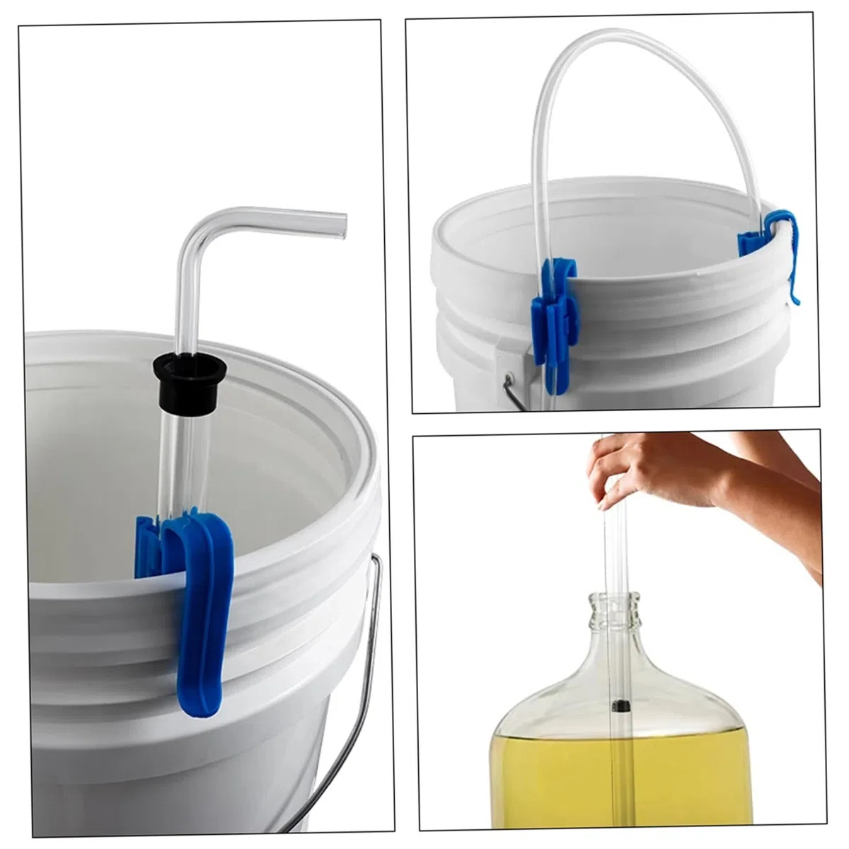 Gcroet Syphon Auto Syphon 14 Pulgadas Bomba de sifón casera con Tubos y un Kit de fabricación de Vino Transparente para la Abrazadera para Cervezas de lotes de lotes Kombucha.