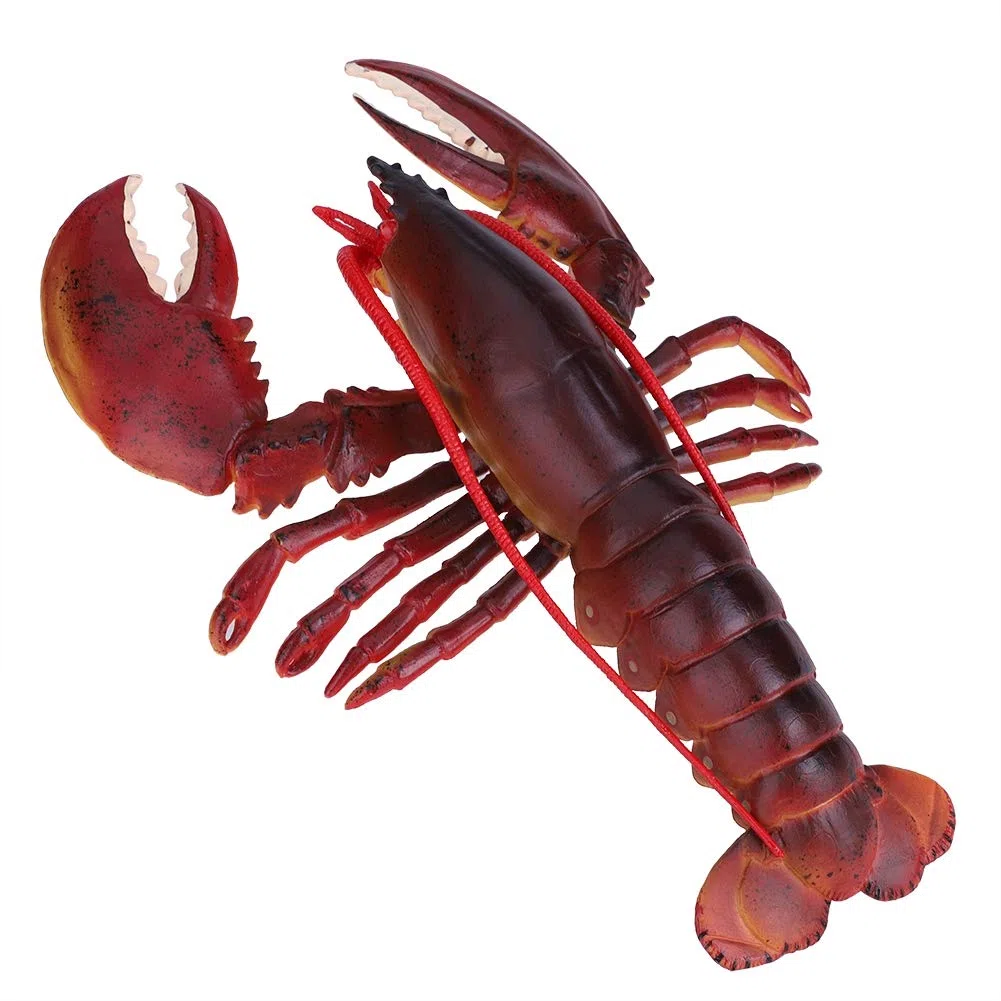 Decoración de langosta de plástico, langosta de plástico suave y(Dark-Australian Lobster, 23cm)