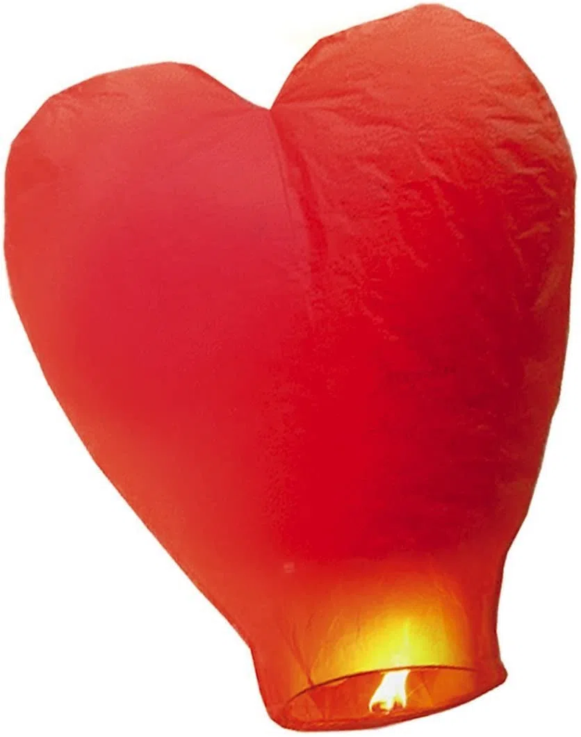 JRing Farolillos Voladores, Farolillos de Corazón Rojos (Pack 5)