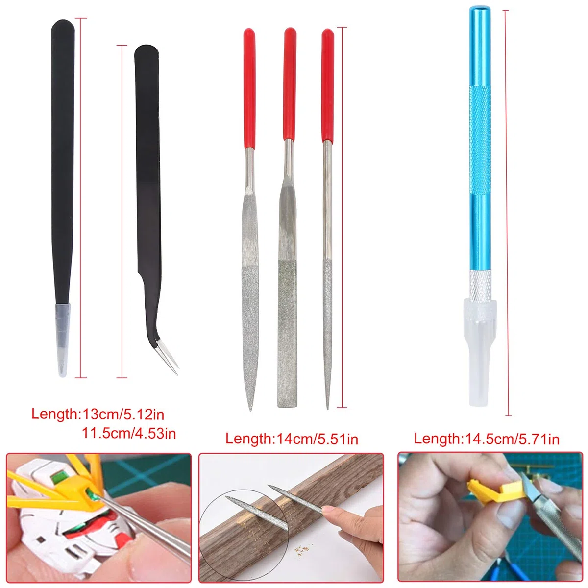 17PCS Estándar Gundam Herramientas de Modelismo, Gundam Modeler Builder's Tools, Hobby Building Craft Kit