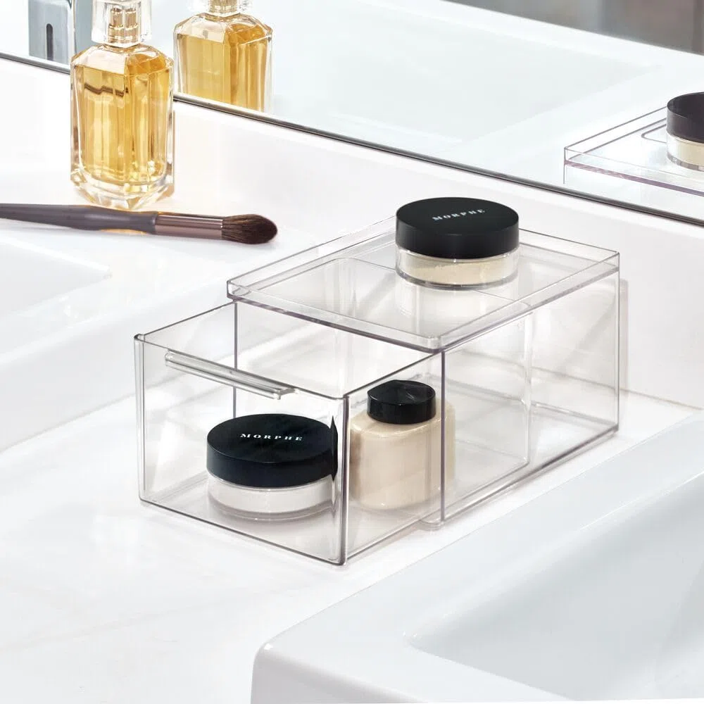 iDesign The Home Edit Series, Organizador profundo de plástico reciclado con cajón etraíble