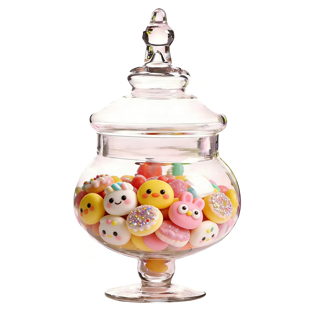 Bote de Cristal para Caramelos, Tarro De Dulces, Recipiente de Cristal con Tapa, Recipiente de Conservación de Alimentos Reutilizable para Galletas, Dulces, Gelatinas, Chocolate, Malvaviscos