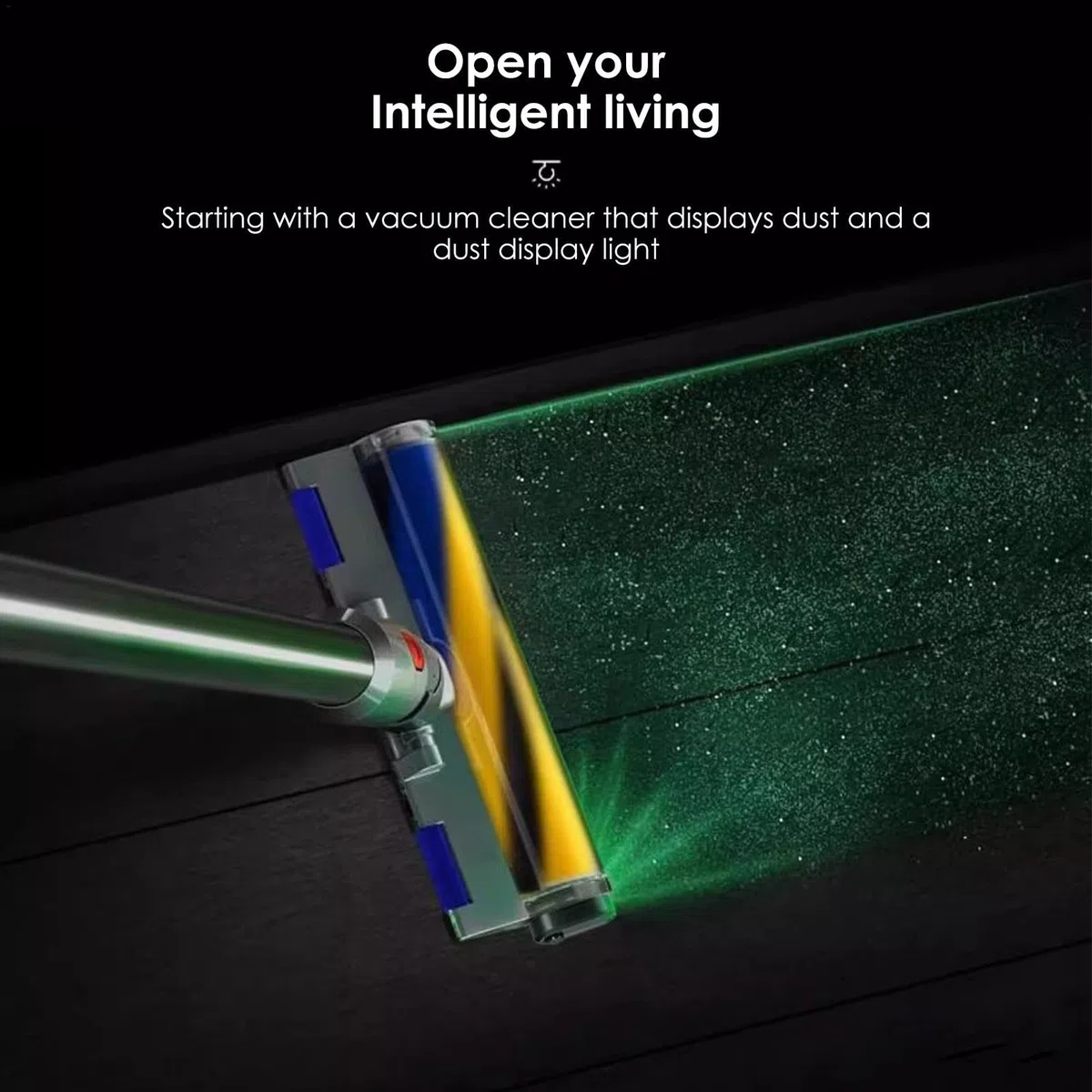 Luz verde para aspiradora, luz de visualización de polvo, lámpara LED de detección de polvo, luz de limpieza de suelo para el hogar, accesorios de aspiradora de detección óptica, iluminador de polvo