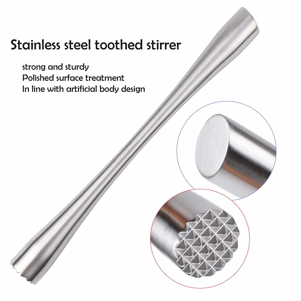 Cóctel Muddler, Profesional Muddler, Ideal Bartender Herramientas, Utensilios De Cóctel De Acero Inoxidable, para Hacer Puré De Cóctel Con Menta Natural y Cítricos(26cm/10.2in)