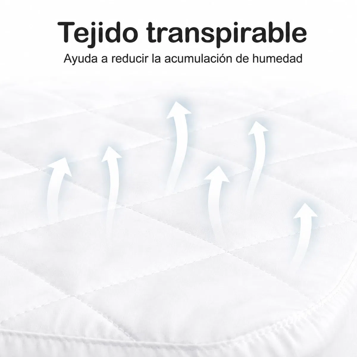 Protector Colchón Acolchado Impermeable 180x190/200 cm, Cubrecolchón con Relleno de Fibra, Transpirable, Silencioso y Ajustable hasta 30 cm, Suave, Antiácaros y Lavable