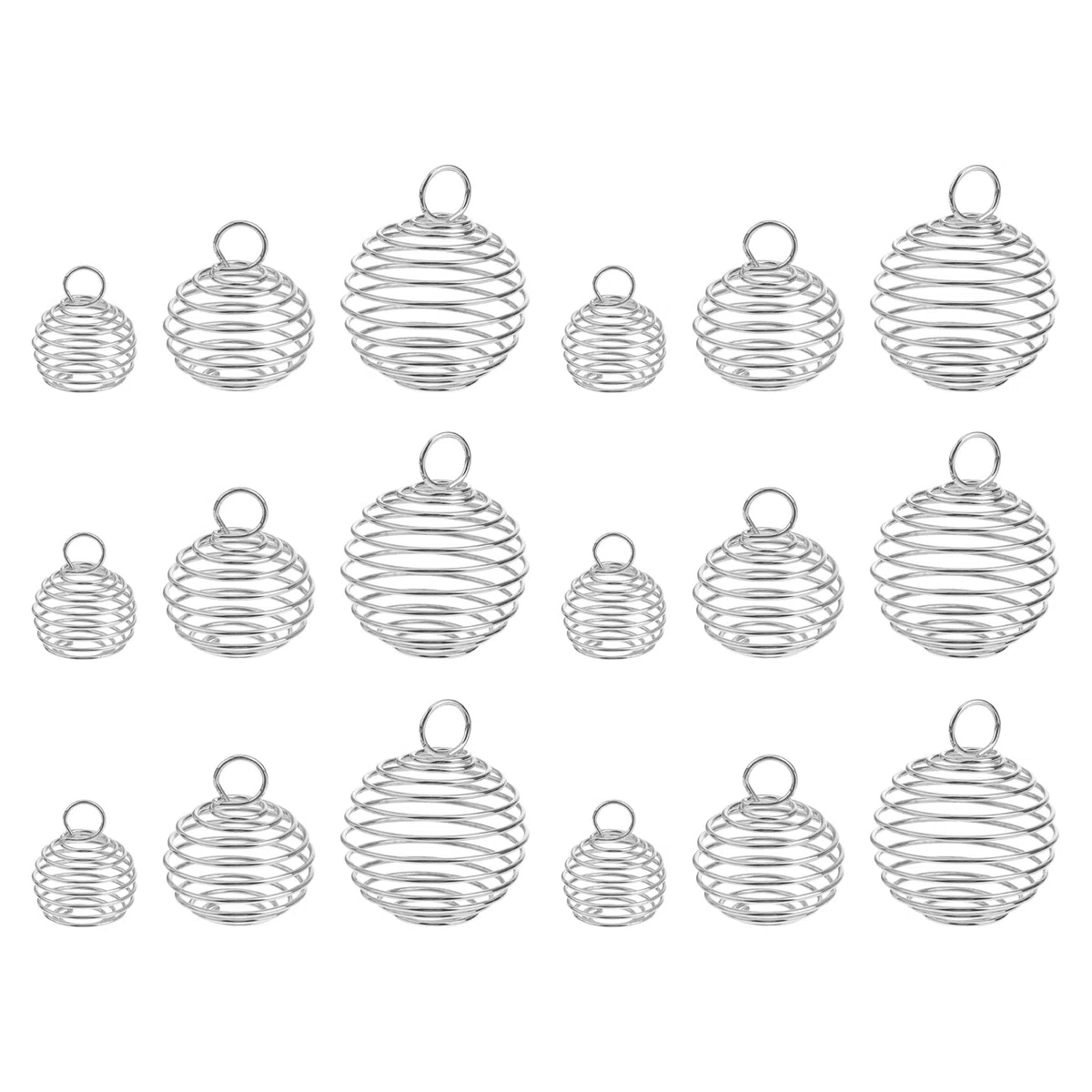 ROSENICE 30 Uds Colgantes Jaulas De Cuentas En Espiral Plata Para Hacer Joyería Diy Pulseras Collares Aretes Accesorios De Fabricación De Abalorios Artesanales
