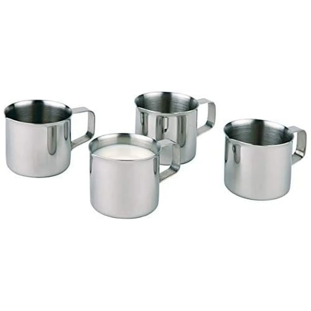APS Juego de 4 jarras de Leche pequeña para café, Crema de Leche, 25 ml, Acero Inoxidable