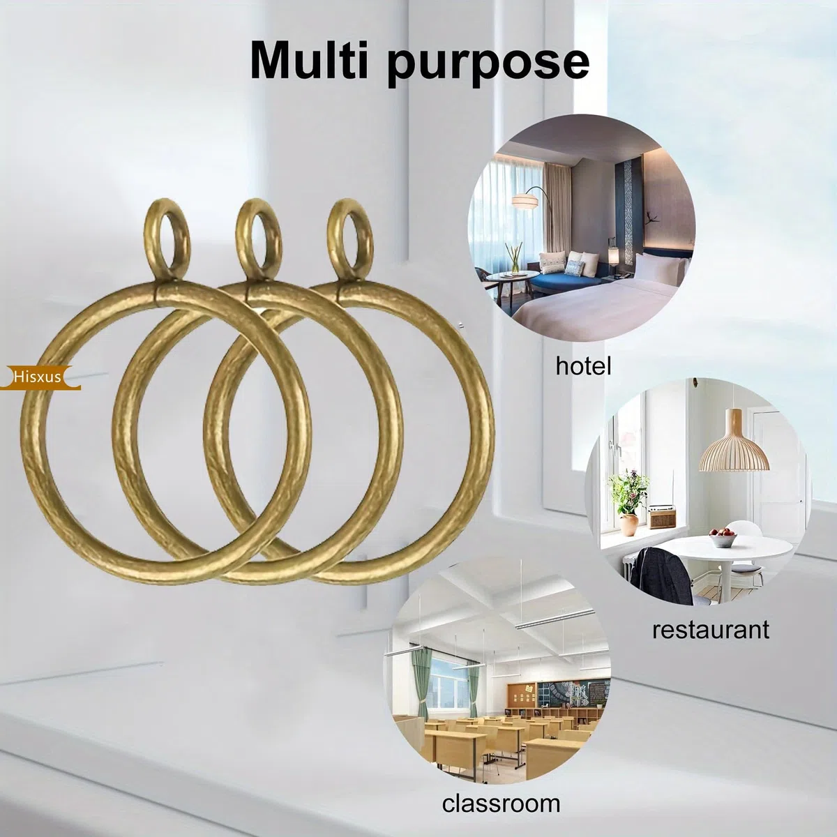 40 anillos de cortina de latón envejecido de 1 pulgada de metal fuerte decorativo con ojales, clips de cortina inoxidables para baño, sala de estar y habitación de invitados (1 pulgada)