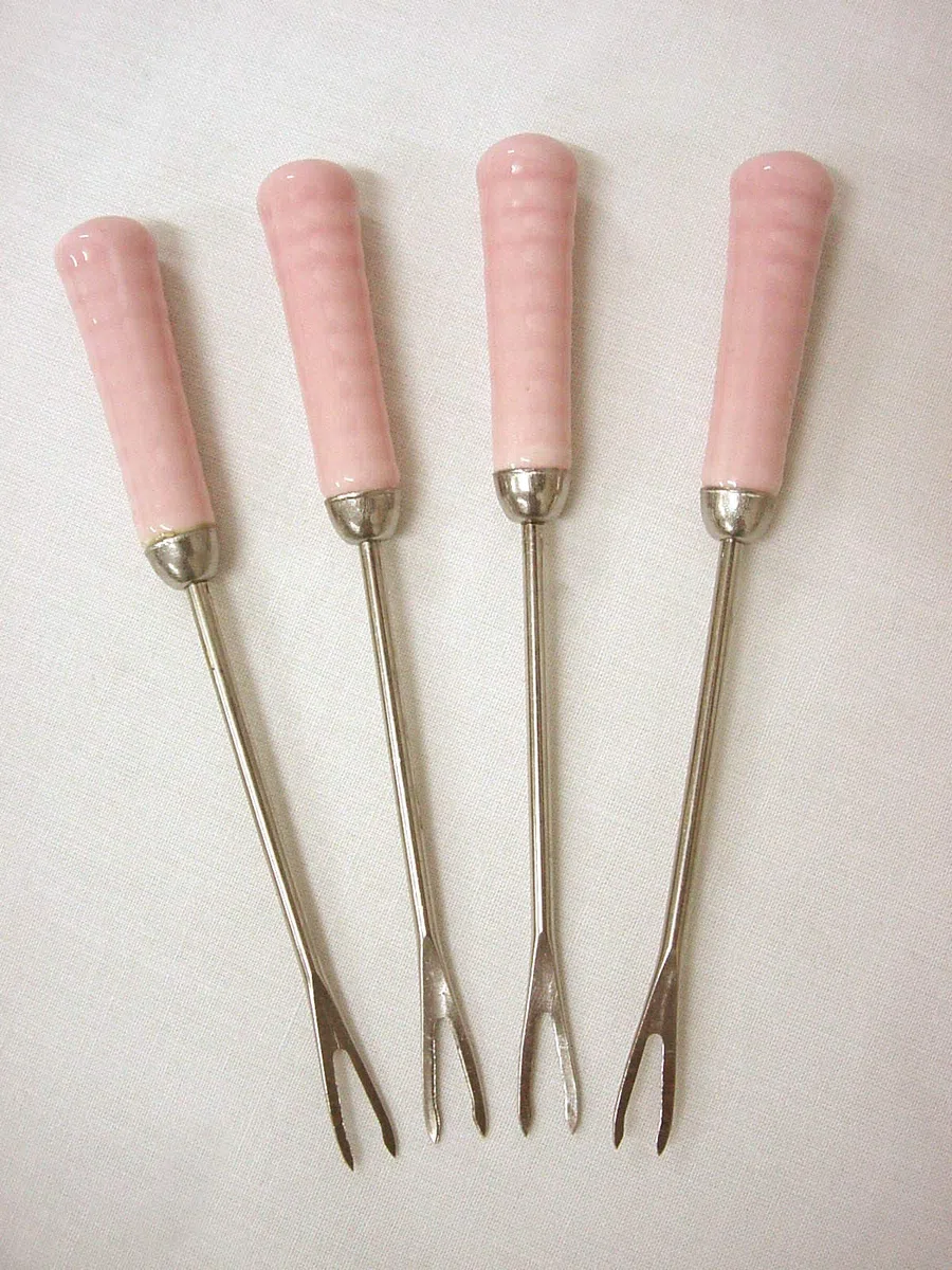 Desconocido Fondue Porcelana Chocolate Queso Carne Base 4 Cuencos Redonda Rosa 400ML + 70ML