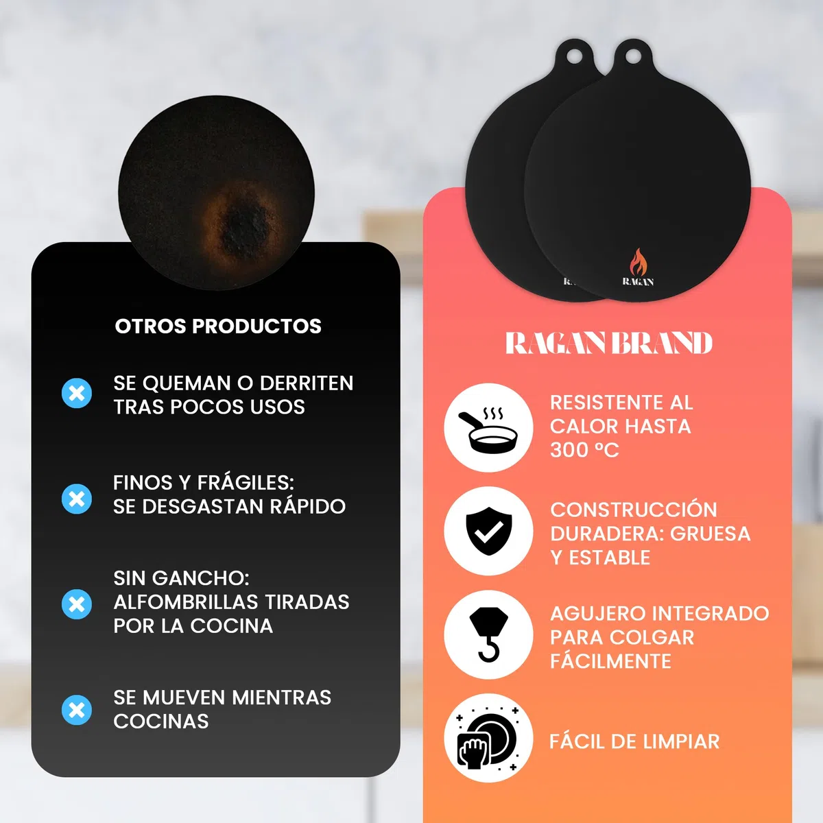 Protector Vitroceramica Inducción hasta 300ºC - Protector de Placa de Induccion Antirayaduras con 5 Piezas - Cubre Vitrocerámica con Gancho Ventosa - NO para COCINAR
