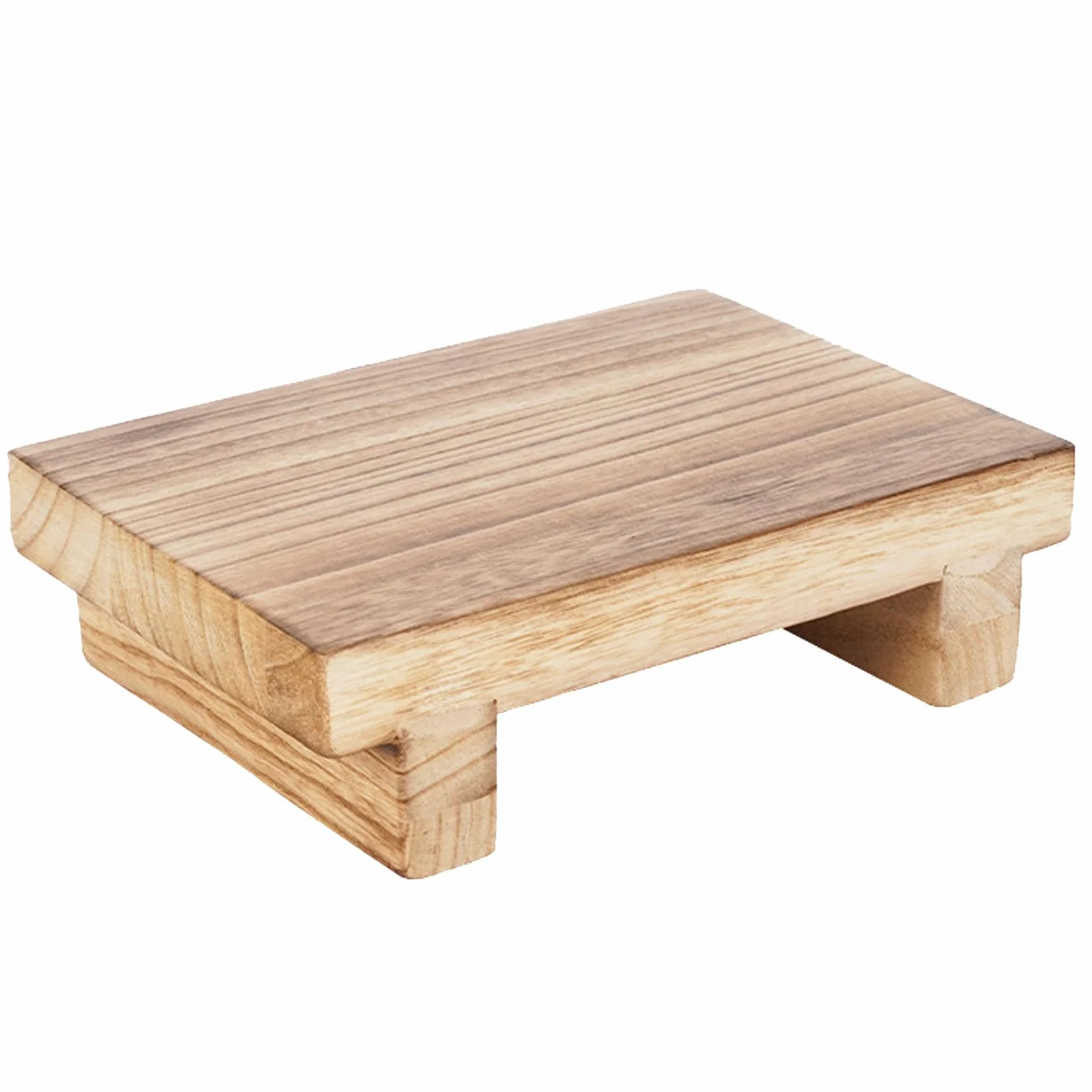 Taburete de madera paulownia 21 x 18 x 7 cm vintage para cama reposapiés escritorio