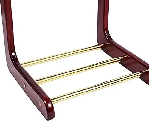 RajoNN Perchero para Trajes, Independiente, con Bandeja Superior, Percha de Contorno, Barra para Pantalones, Zapatero, Perchero para Corbatas y Cinturones, Organizador de Armario para Sala de Estar y