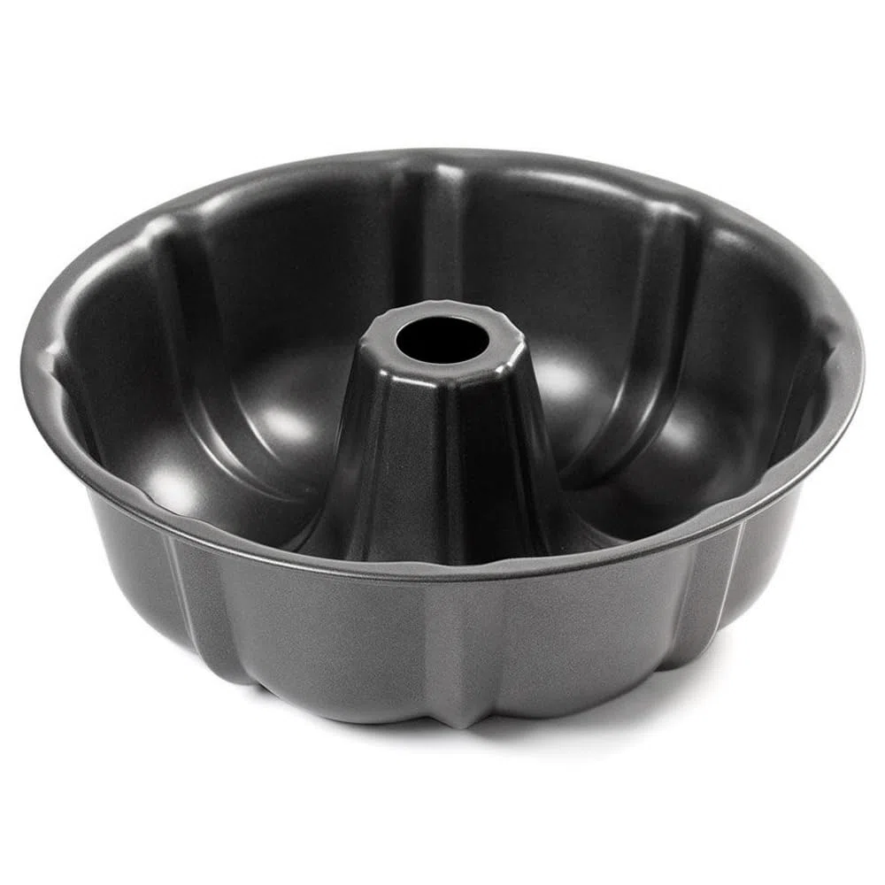 MGE - Molde de Repostería Savarin - Bizcochera con Tubo - Molde Anillo - Tartera - Molde para Tarta - Molde con Tubo - Tarrtera con Tubo - Negro - 25,5 cm