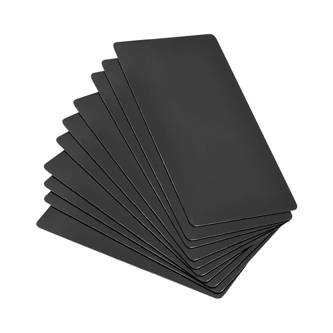 uxcell Tarjeta de visita de metal en blanco 80 x 40 x 0,3 mm placa de aluminio pintada para bricolaje impresión láser negro 25 piezas