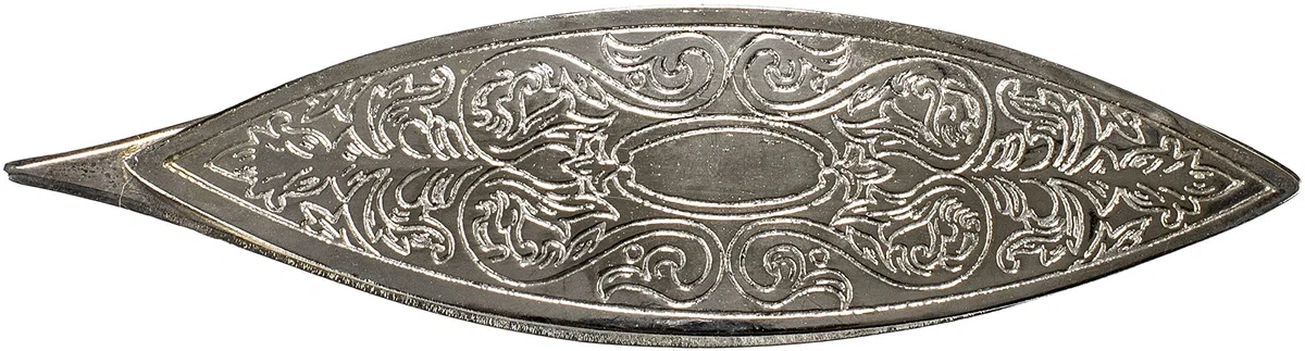 Lacis Victorian Engraved Tatting Shuttle, Silver, Latón Templado, Plateado, Talla única