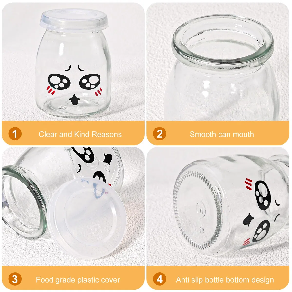 MumdoYAL Tarros de yogur con tapa - Recipientes de vidrio para pudín y yogur, 150 ml, juego de 12 piezas