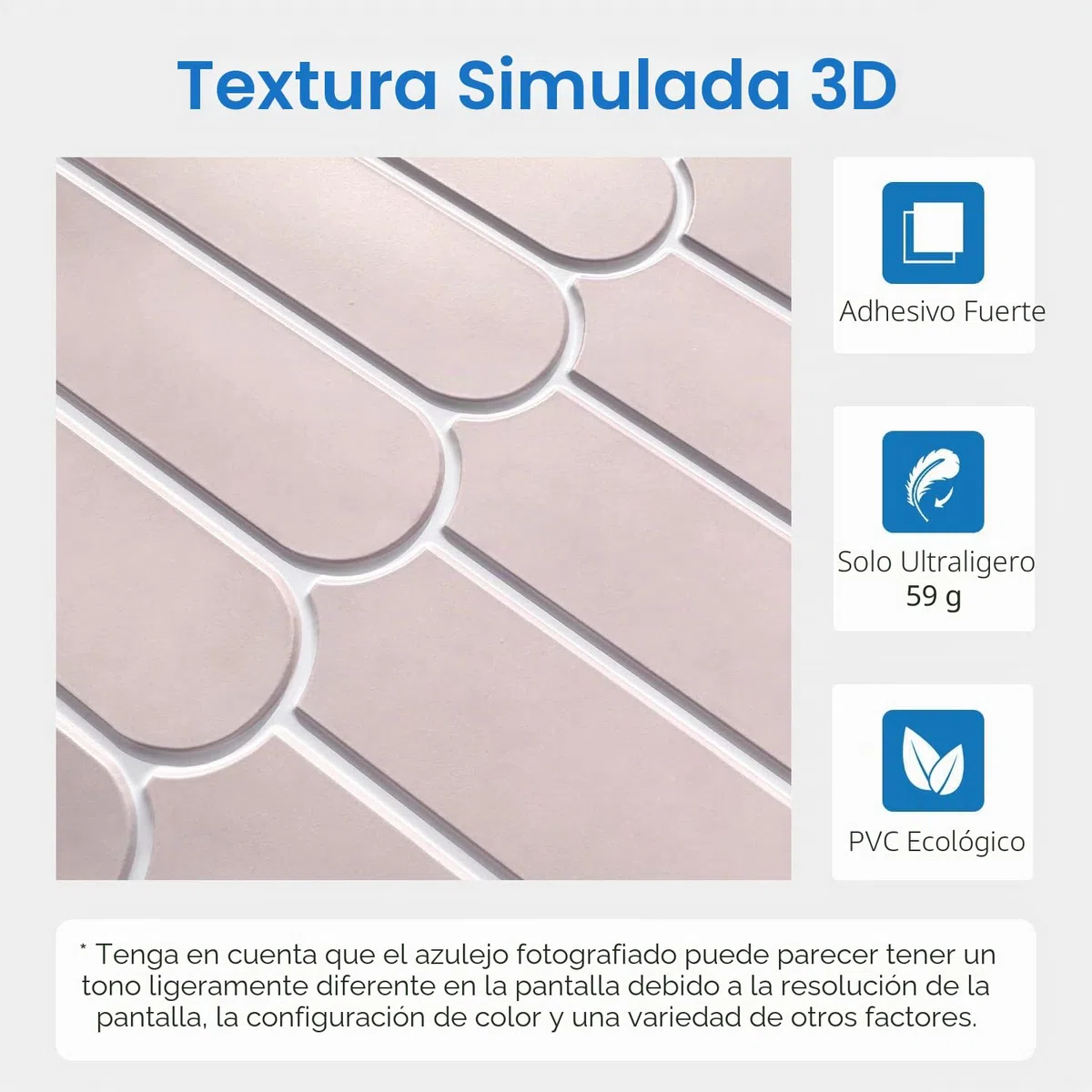 COMSTICKC Azulejos Adhesivos 3D para Pared | 10-Piezas PVC Paneles Decorativos Mate Rosa 30x30cm | Autoadhesivos para Salpicadero Cocina, Baño | Fácil Instalación y Retirada
