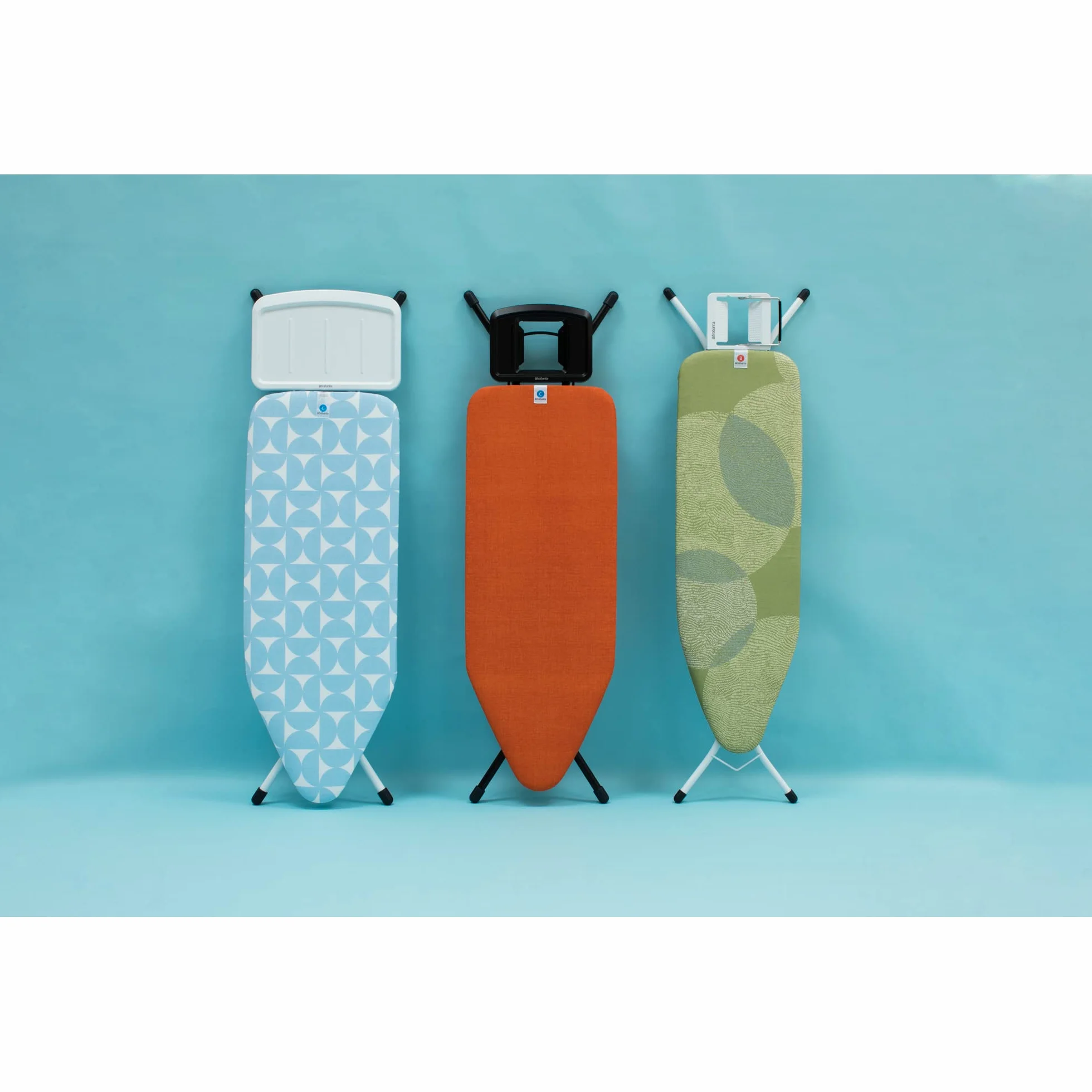 Brabantia - Funda para Tabla de Planchar B - 124 x 38 cm - Juego Completo de Funda de 100% Algodón & Capa de Espuma Duradera de 8 mm - para Planchas Normales & de Vapor - Lavable - Fresh Breeze
