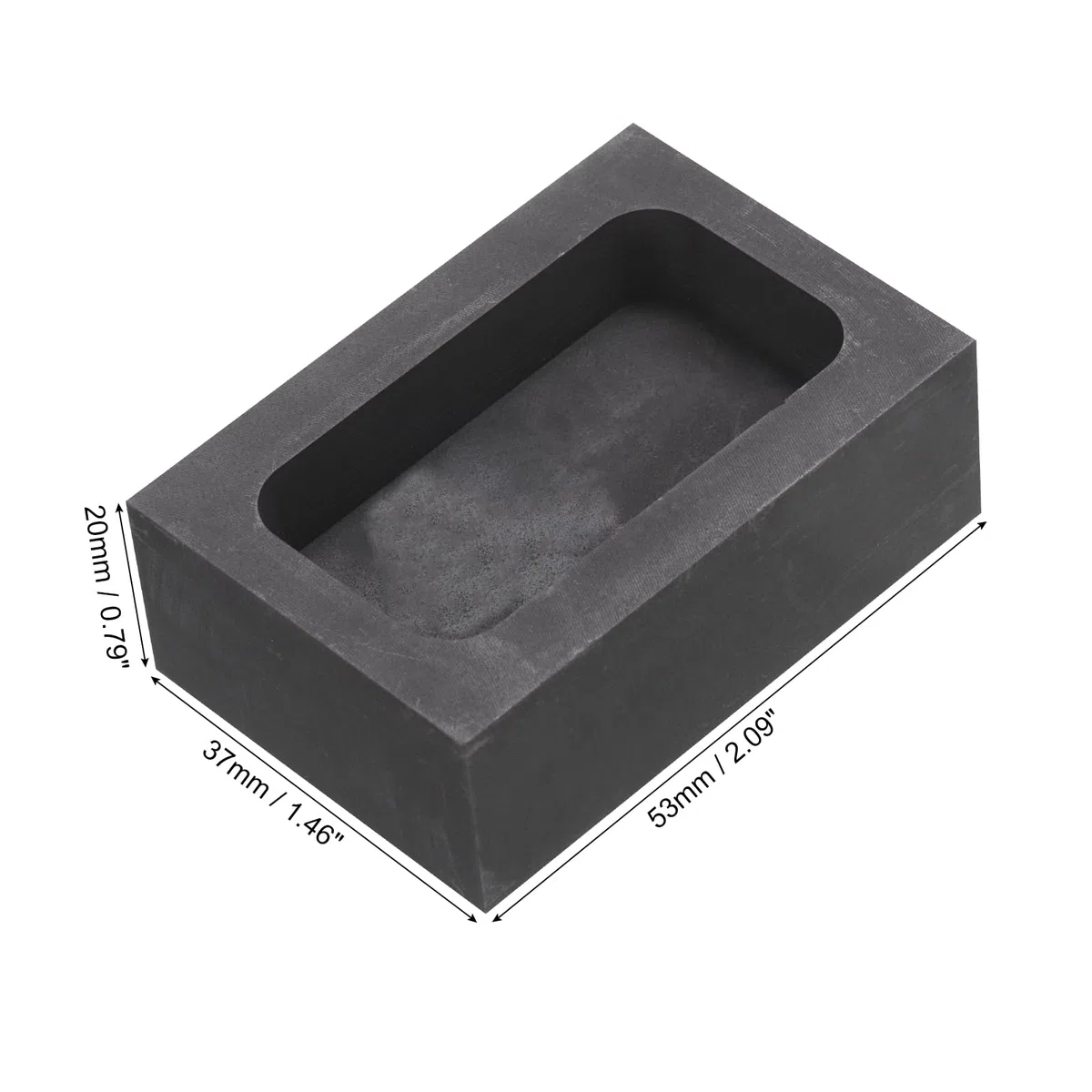 sourcing map Molde de Lingote de Grafito para Fundición de Metales de Oro, Plata y Cobre, 1.57"x0.79"x0.59" (200G de Oro/100G de Plata)