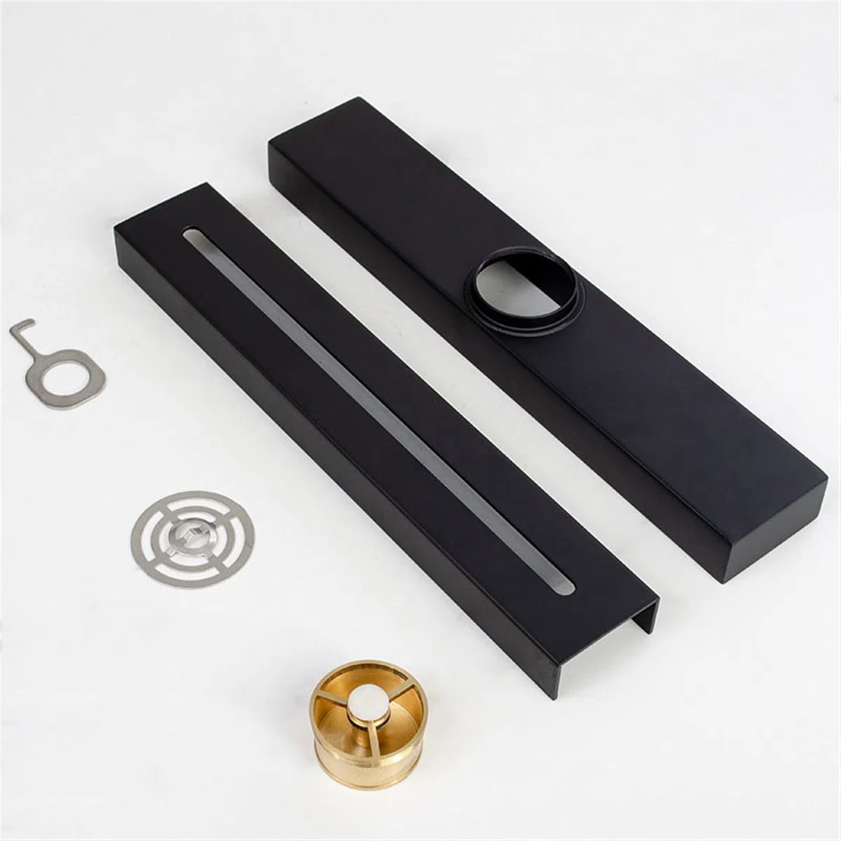 Desagüe de Ducha Lineal, desagüe Rectangular de Acero Inoxidable 304 con Tapa extraíble, escurridor de Suelo con Filtro para Cocina, baño y Garaje.