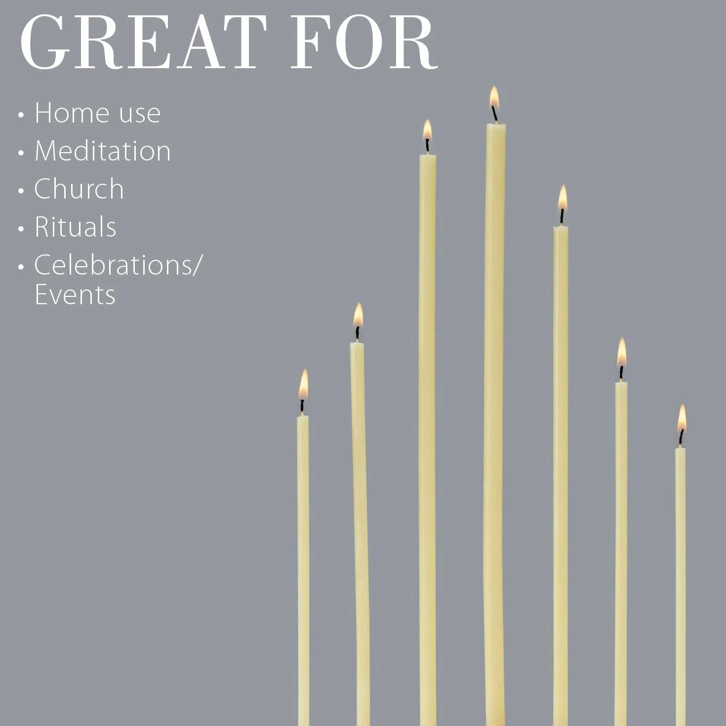 Danilovo 50 velas blancas de cera de abeja – Velas ortopédicas para oración, rituales, decoración de mesa de boda – no tóxicas, sin hollín – antigoteo, N60, altura: 19,5 cm, diámetro: 7 mm