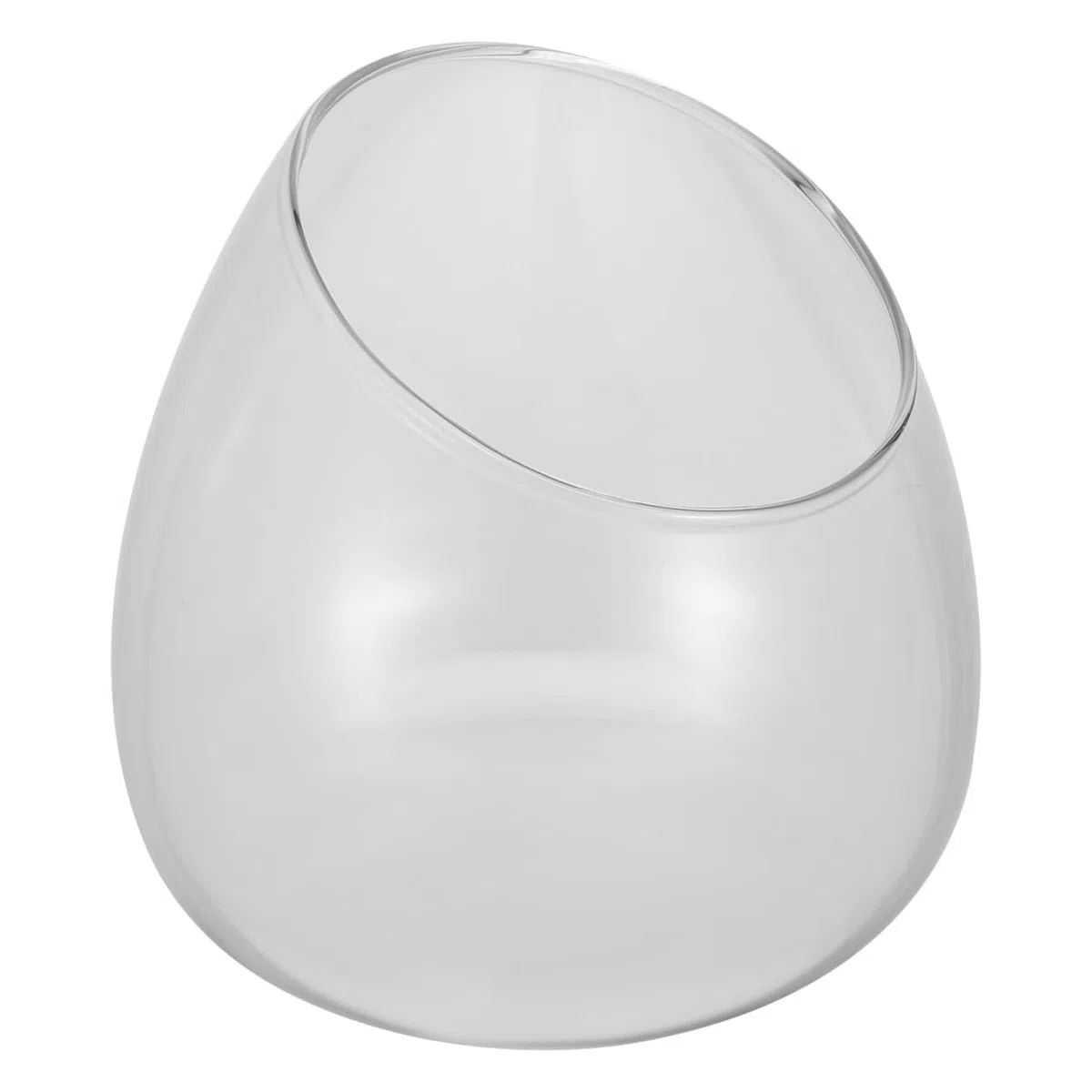 HEMOTON Jarrón De Vidrio para Terrarios Recipiente Suculento Transparente con Corte Inclinado Vasija Microecológica para Plantas Decoración Natural para Hogar Y Oficina