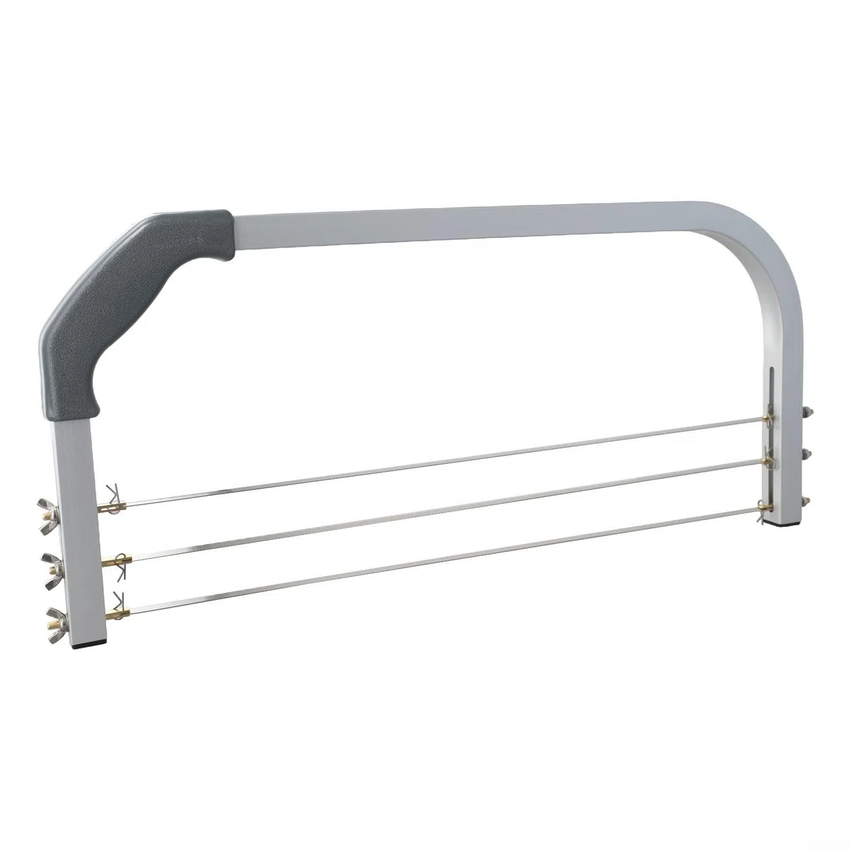 Nivelador de cortador de tartas ajustable con guía de medición de altura y mango de agarre cómodo para nivelar y rebanar pasteles, herramienta de aluminio para hornear