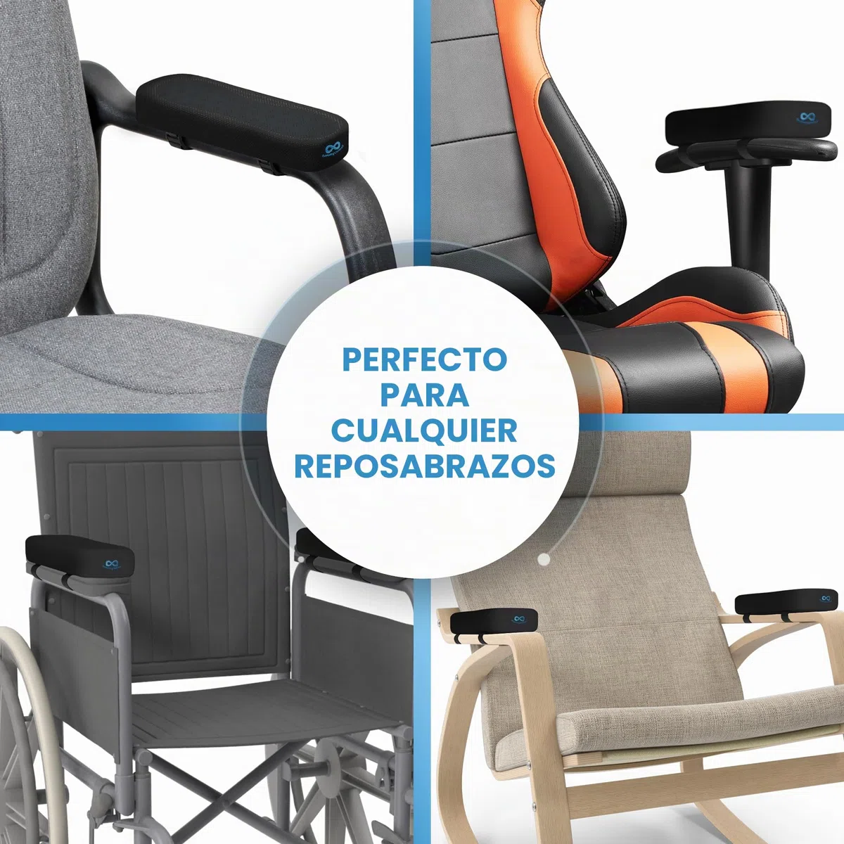 Everlasting Comfort Almohadilla reposabrazos para Silla de Oficina - Funda de reposabrazos para la Oficina - Apoyo para antebrazos (Juego de 2)