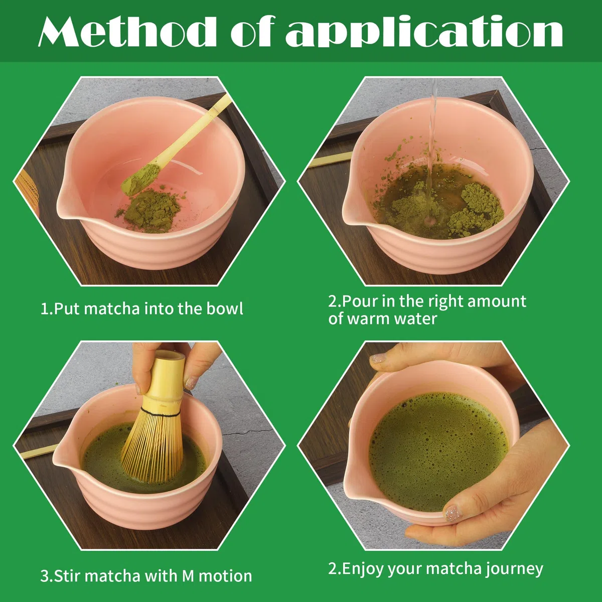 Set de Matcha Rosa, Tazón de Matcha con Vertedor, Soporte de Batidor de Cerámica y Cuchara, Set de Matcha de 5 Piezas Diseñado para los Amantes del Matcha
