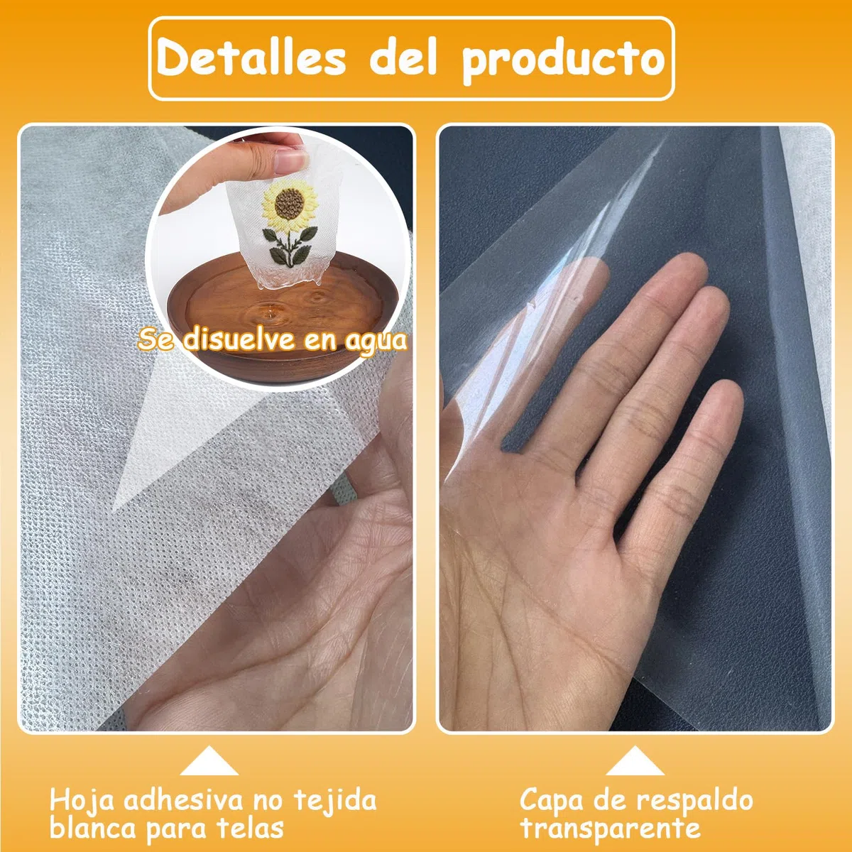 20 Unidades Estabilizadores A4 29,7x21cm, Papel Trazado Transferible soluble en agua Autoadhesivo, Reverso Transparente, Imprimible y Dibujable para Bordado Mano, Máquina, Punto de Cruz