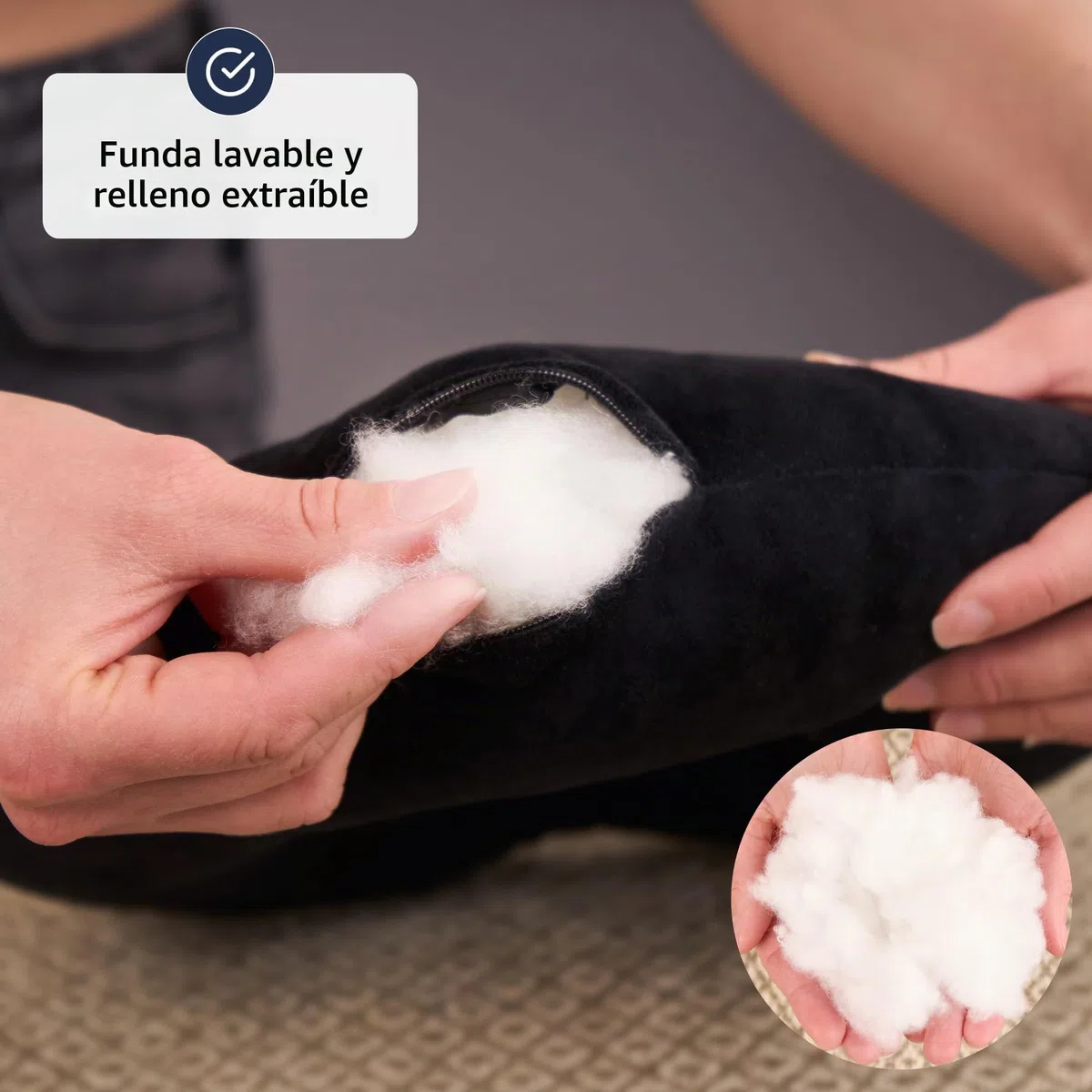 ODOXIA Almohada para Piercing Oreja | Almohada con Agujero para la Oreja | Relleno Ajustable | para Dormir de Lado | Alivio del Dolor por CNH Donut Pillow (Black)