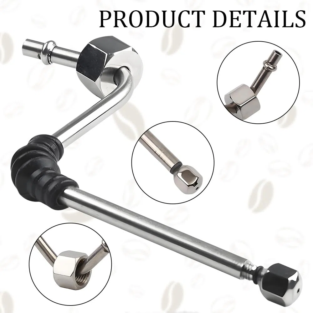 Varita de Vapor para Cafetera, Tubo de Vapor de Repuesto para Máquinas de Espresso DeLonghi EC680, EC685, EC780, EC785, Tubo de Acero Inoxidable con Codo Resistente Al Calor Boquilla Doble