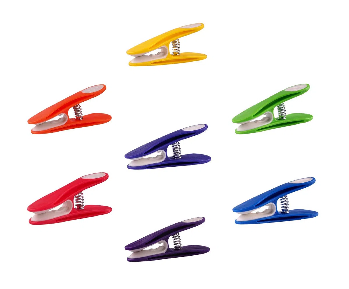 trendfinding 70 Pinzas de la Ropa Arco Iris de Colores con muelles de Acero Inoxidable y softgrip, duraderas y sostenibles en Embalaje de cartón ecológico Blanco