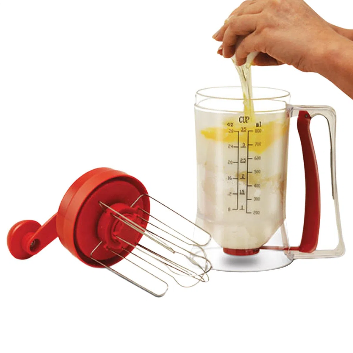 Dispensador de para panqueques y Cupcakes | Dispensador de Mezcla para Tortitas de 900 ml con función de agitación | Botella dispensadora de para panqueques para, Magdalenas, gofres, Mezcla