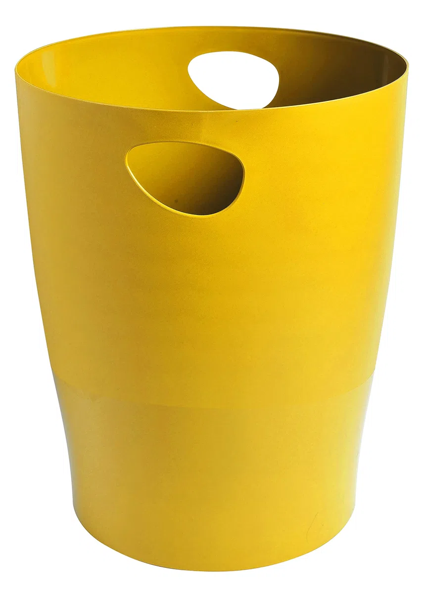 Exacompta - Ref. 45308D - 1 papelera con asas ECOBIN BeeBlue en PP - gran capacidad 15 litros - dimensiones 26,3 x 26,3 x 33,5 cm - Para oficina o hogar - color azafrán