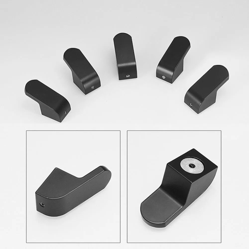 Cepillo Gancho único dorado Gancho para abrigos de latón macizo Gancho trasero para puerta Ganchos para baño y cocina Toallero negro, 5 piezas negro