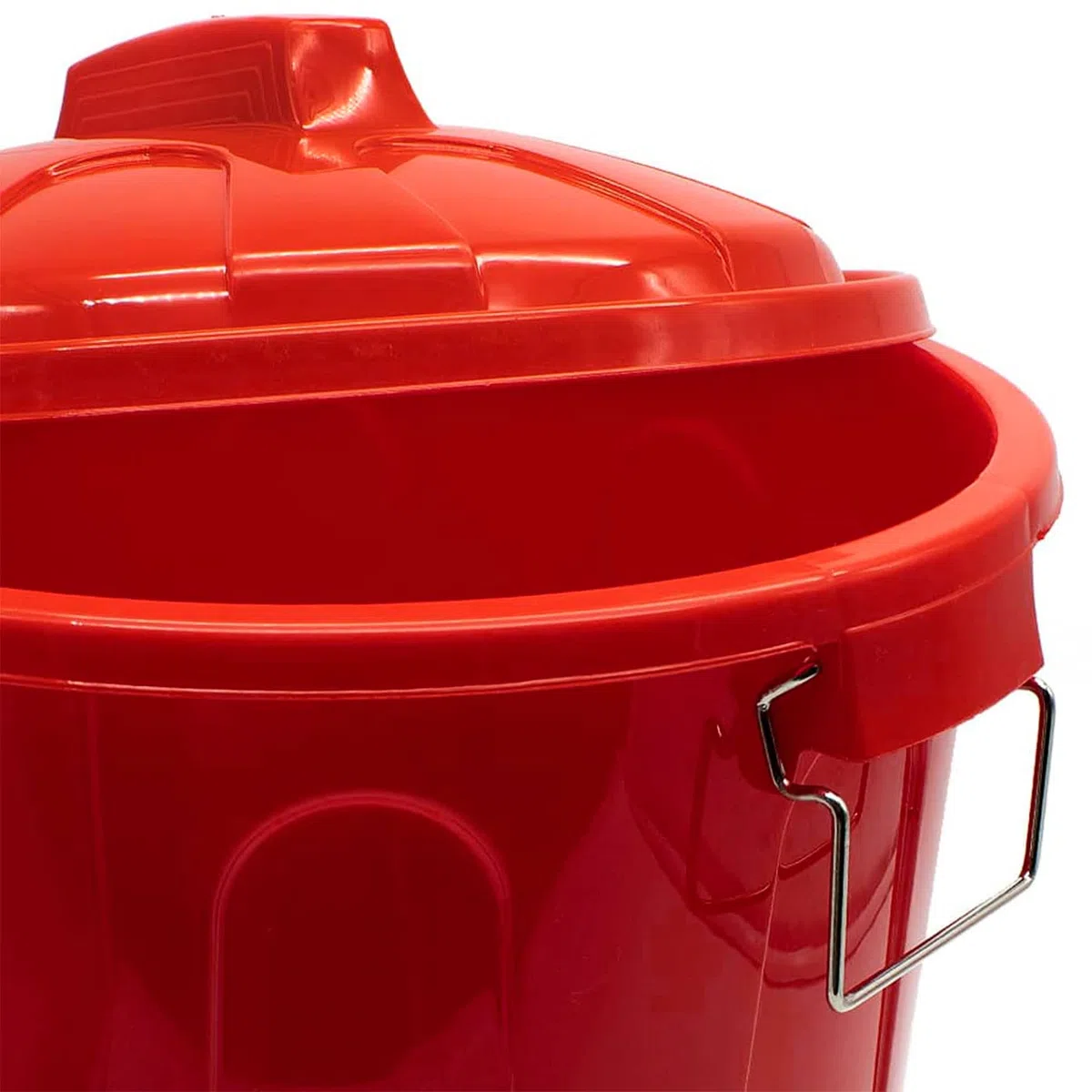 Acan Tradineur - Cubo de Basura, plástico, 31 litros, Incluye Tapa y Asas metálicas, contenedor de residuos, Papelera, Reciclaje, Industrial, hogar, Fabricado en España, 48,2 x 37,5 cm (Rojo)