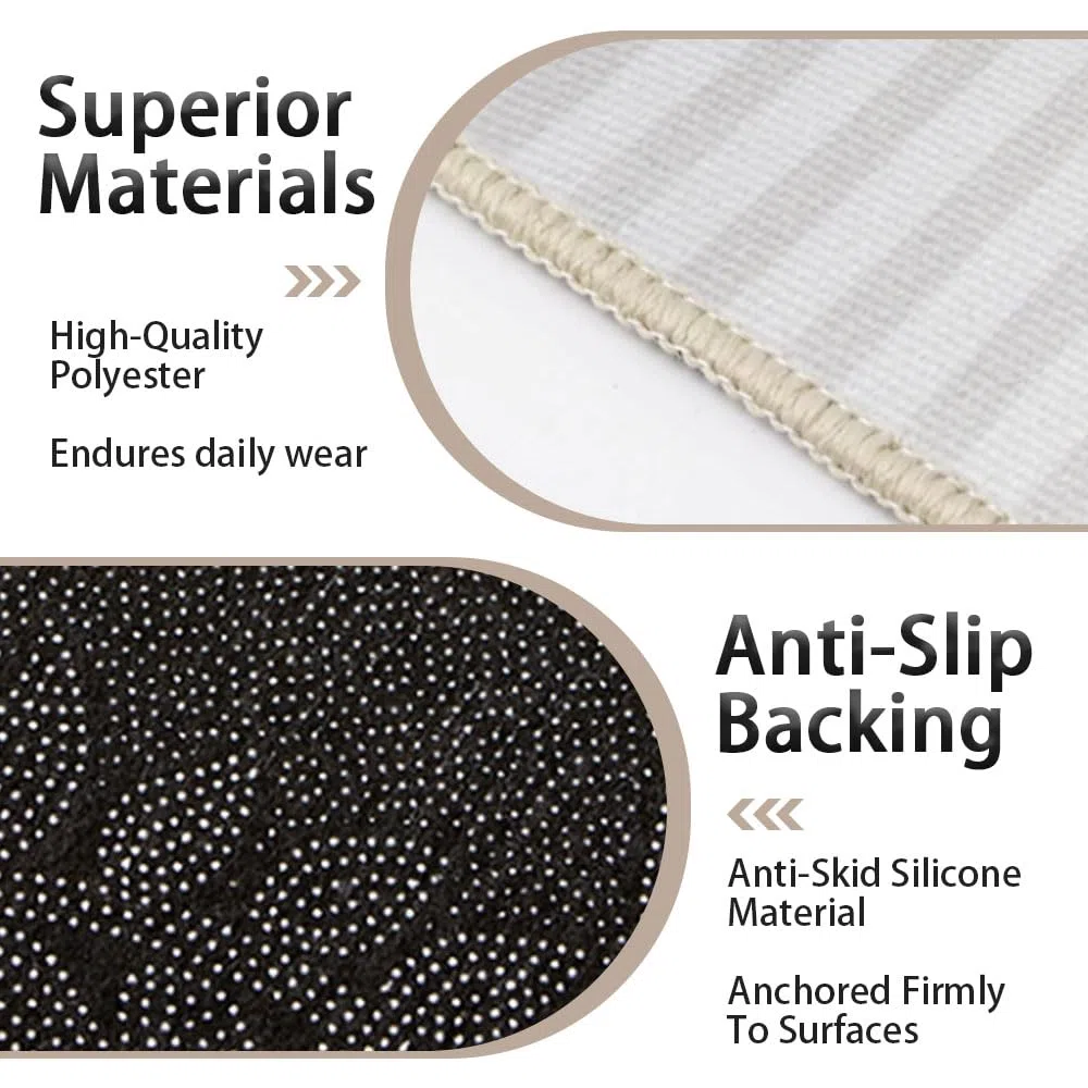 Highdi Alfombrilla para Silla de Oficina, Moderno Protector Suelo Silla Ruedas Antideslizante Resistente a los Arañazos, Alfombrilla de Protección para Suelos Duros (Negro Gris,100x150cm)