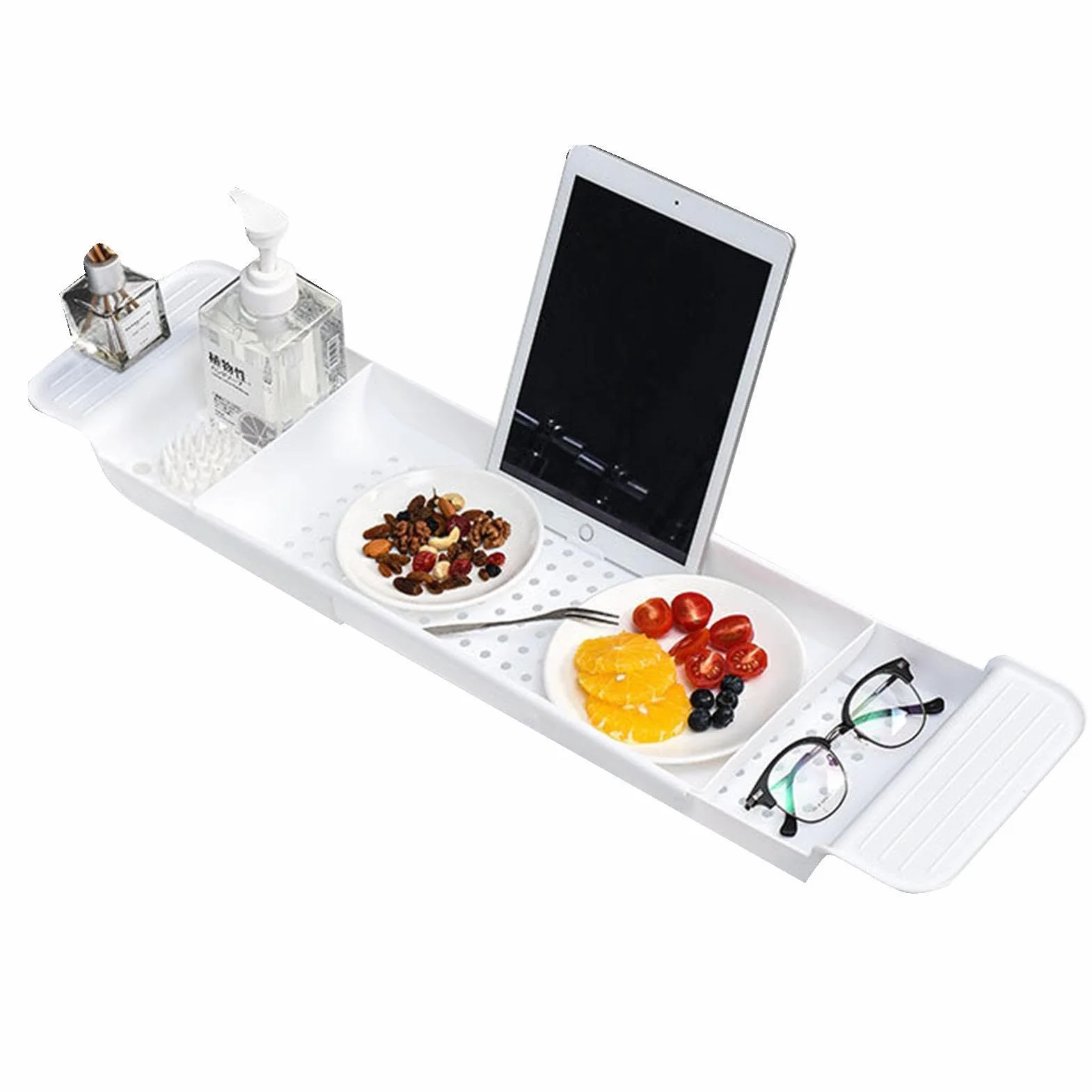 Bandeja De Bañera De Plástico Multifuncional, Bandeja De Bañera Extensible, Bandeja De Bañera, Bandeja De Bañera Retractable, Bandeja De Baño Ajustable para Bañera