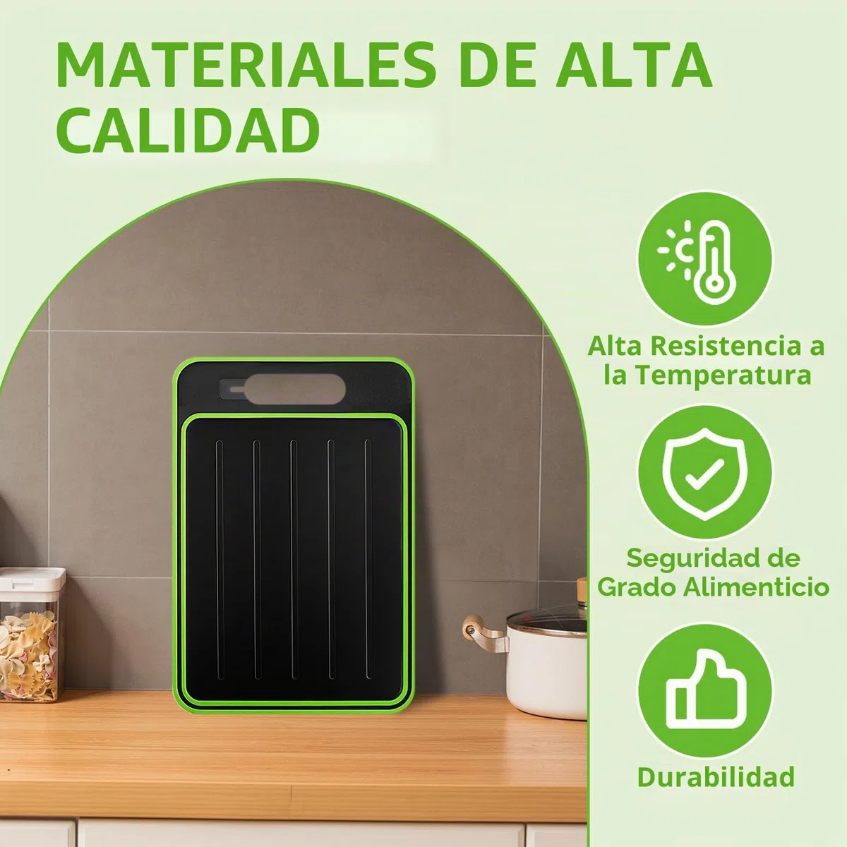 Tabla de Descongelación 4 en 1, Bandejas de Descongelación Rápida, Frost Away Tabla de Cortar con Función de Descongelación, con Descongelación, Corte, Rallador de Especias y Afilador de Cuchillos