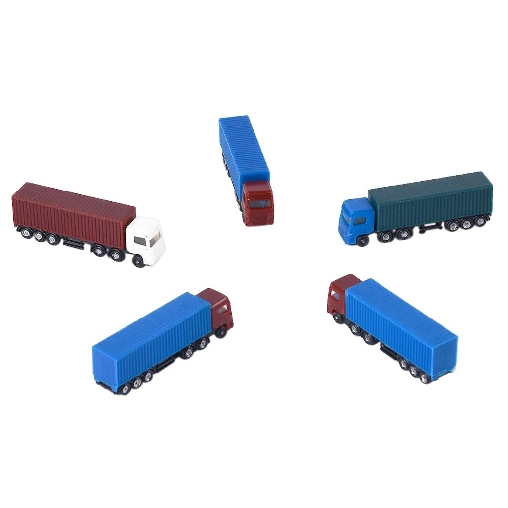 5 piezas pintadas modelo de coches, camiones, construcción, tren, escala N Z (1 a 200)