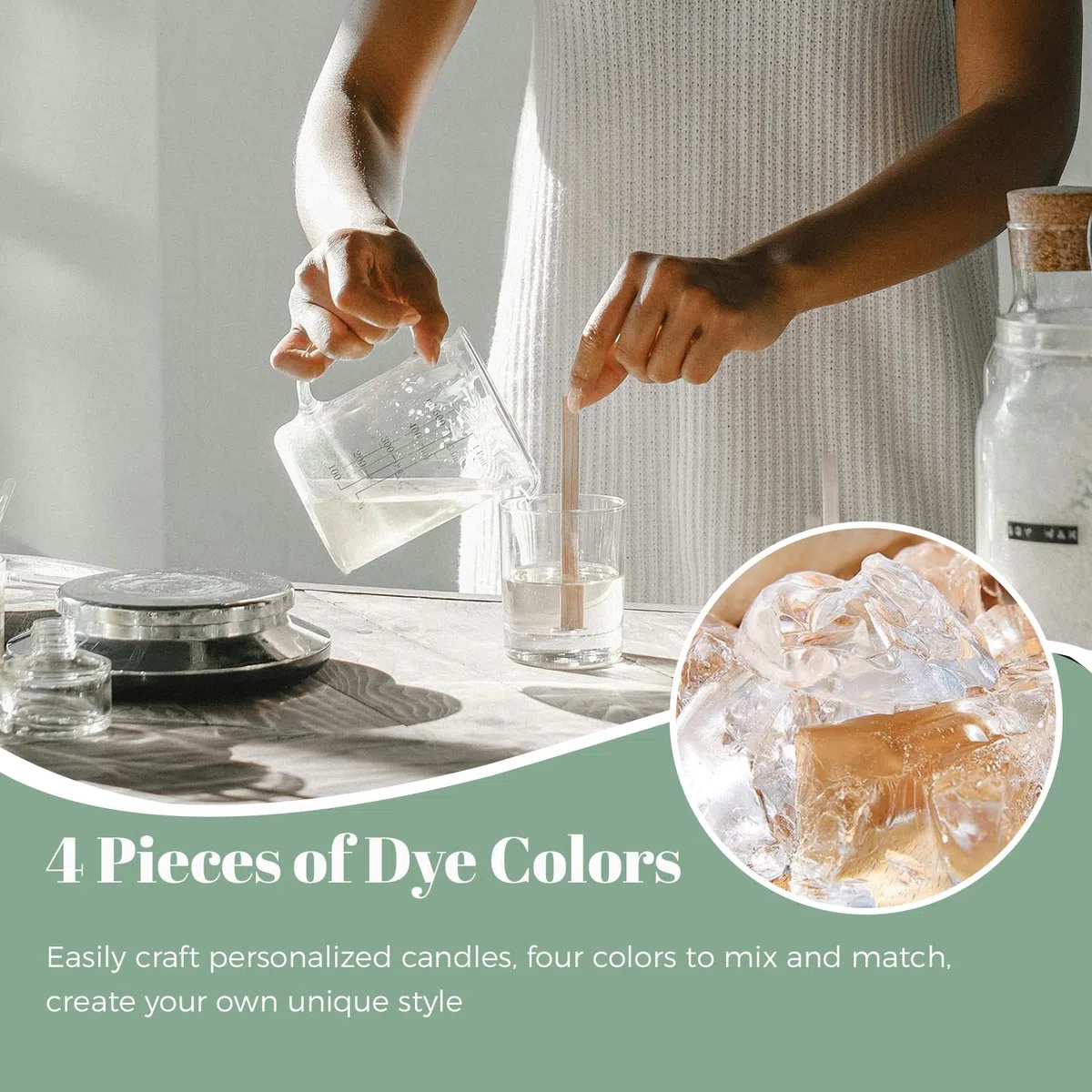 CoolCrafts 900g Cera de GleTransparente con Mecha Kit Gel de Vela para Hacer Velas de Decoración