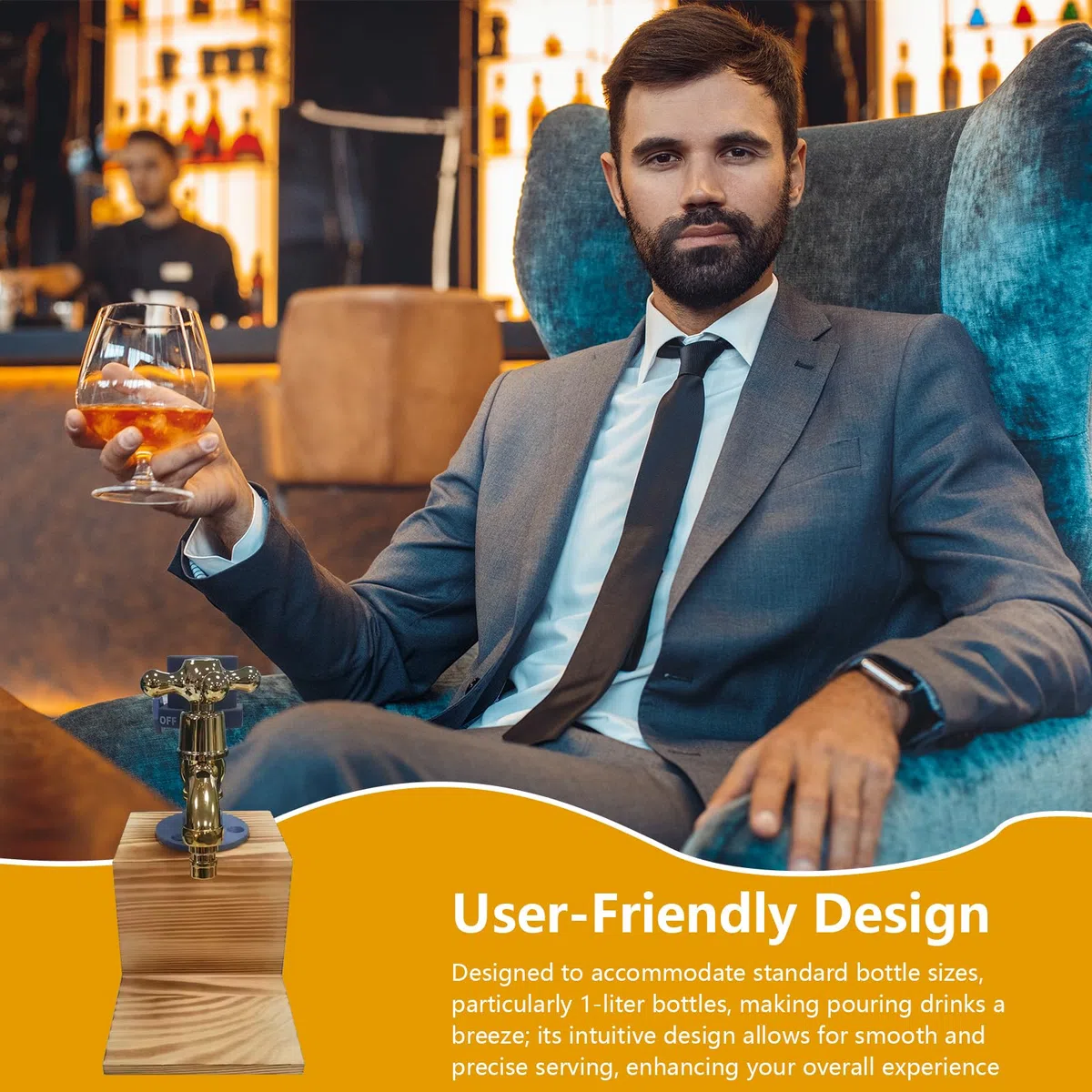 Dispensador de Whisky, Regalos para Hombres Dispensador de Bebidas con Grifo Dispensador de Cerveza Spritzer Soporte para Whisky Accesorios de Bar Regalos de Whisky para Esposo y Abuelo
