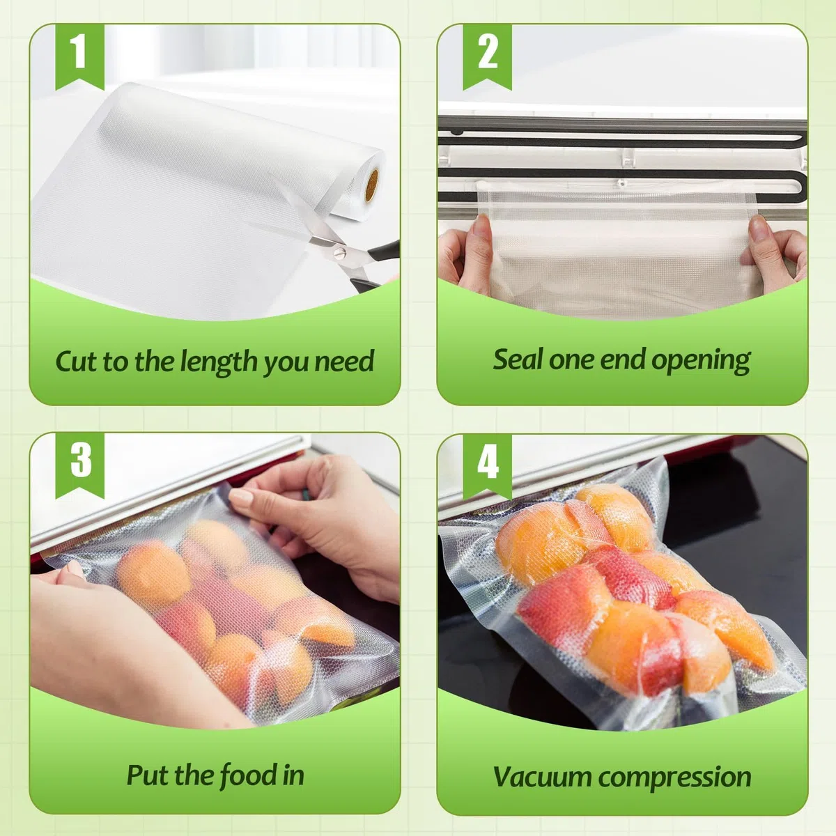 3 Rollos Bolsas Vacio Alimentos, 28x600cm Gofradas Rollo Bolsas Envasar al Vacio Alimentos, BPA Free, Reutilizable, Rollos Envasadora al Vacio para Envasadora al Vacío e Sous Vide