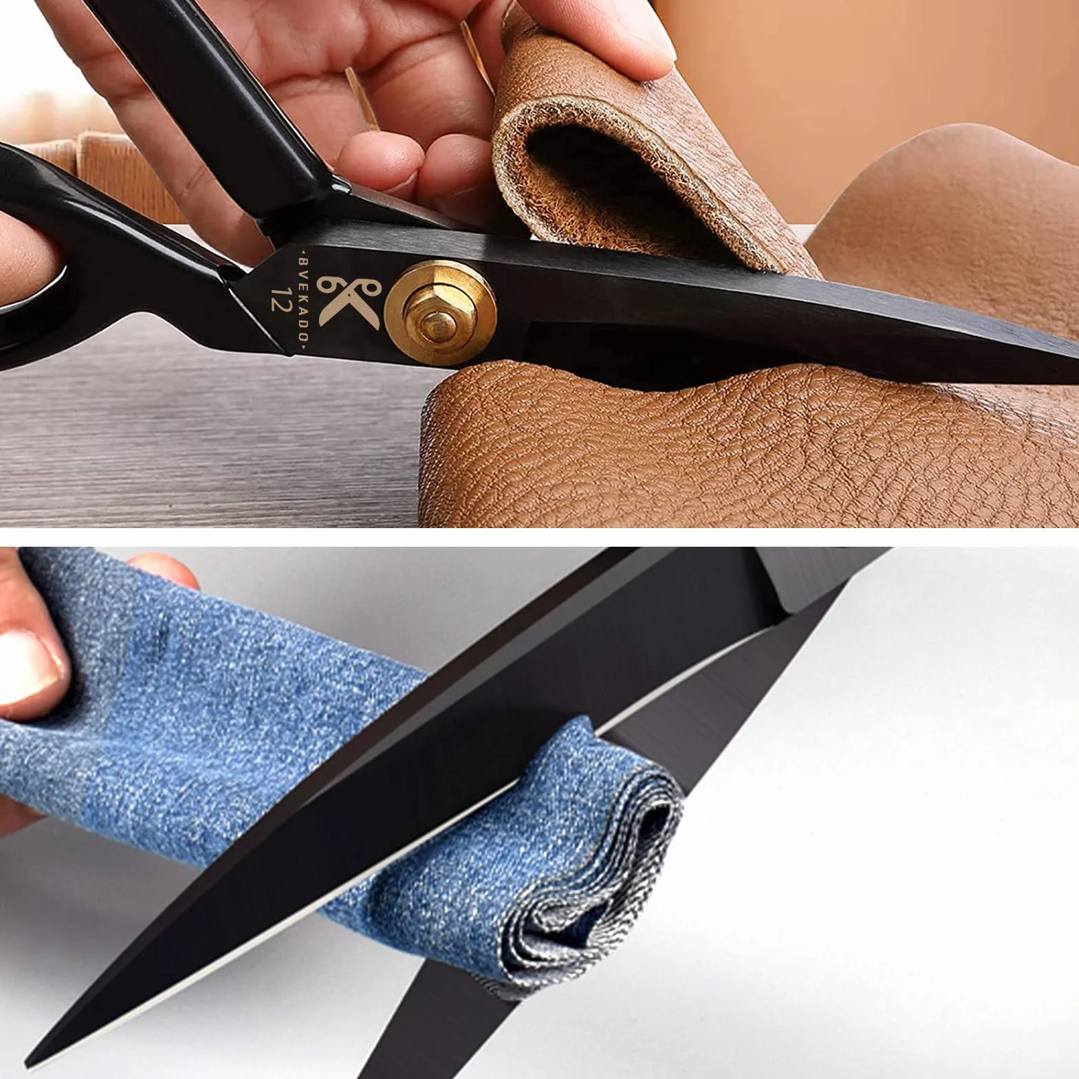 Tijeras profesionales de sastrería - 30,5 cm (12 pulgadas) de alta resistencia, acero de alto carbono, afiladas, para tela, ropa, cuero, materias primas (negro)