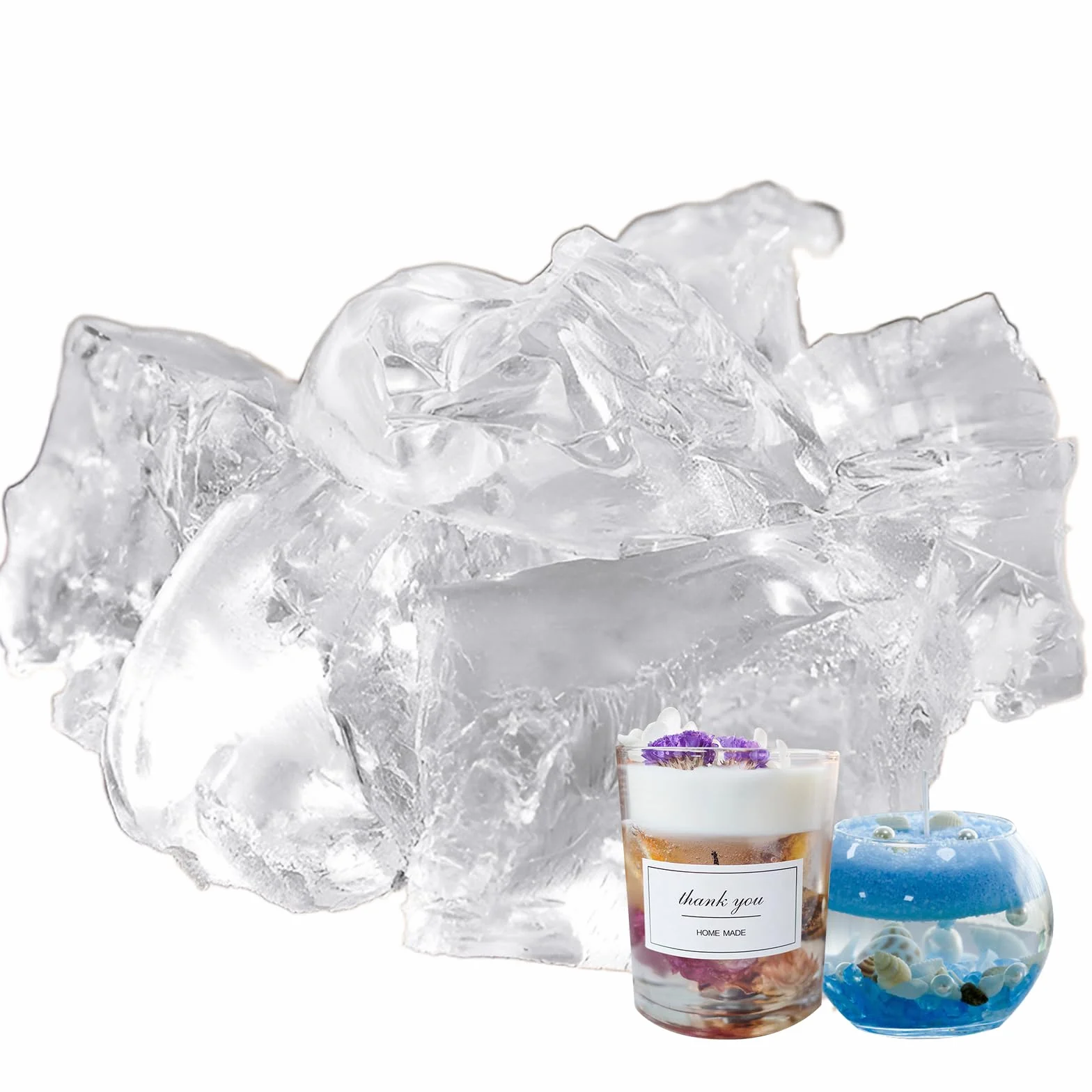 Cera de Gel Transparente para Hacer Velas, Manualidades y Proyectos de Bricolaje - 900g