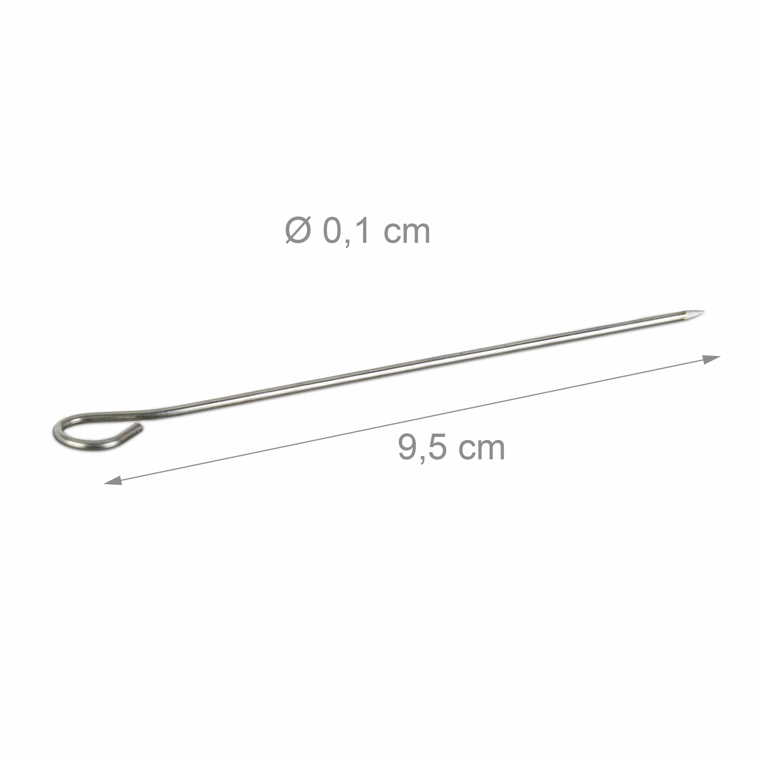 Relaxdays Juego Pinchos Barbacoa, Acero Inoxidable, 11 cm, 50 Unidades