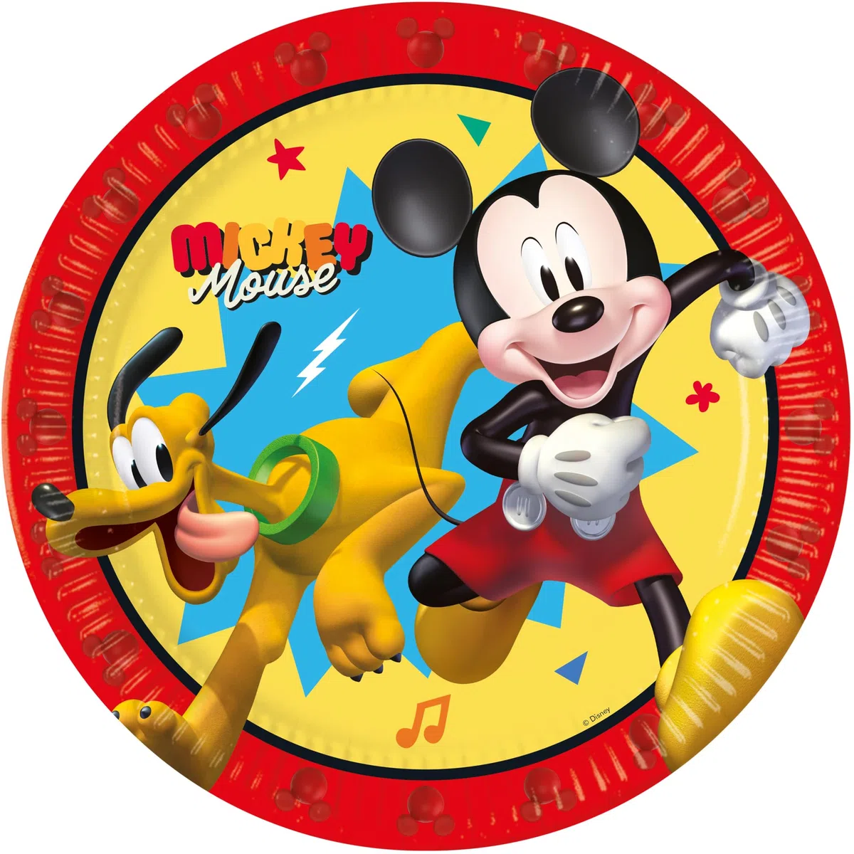 Procos - Decoración de cumpleaños Mickey Mouse Jump Into Fun, 52 piezas, platos de cartón, vasos y servilletas para cumpleaños infantiles, vajilla de fiesta